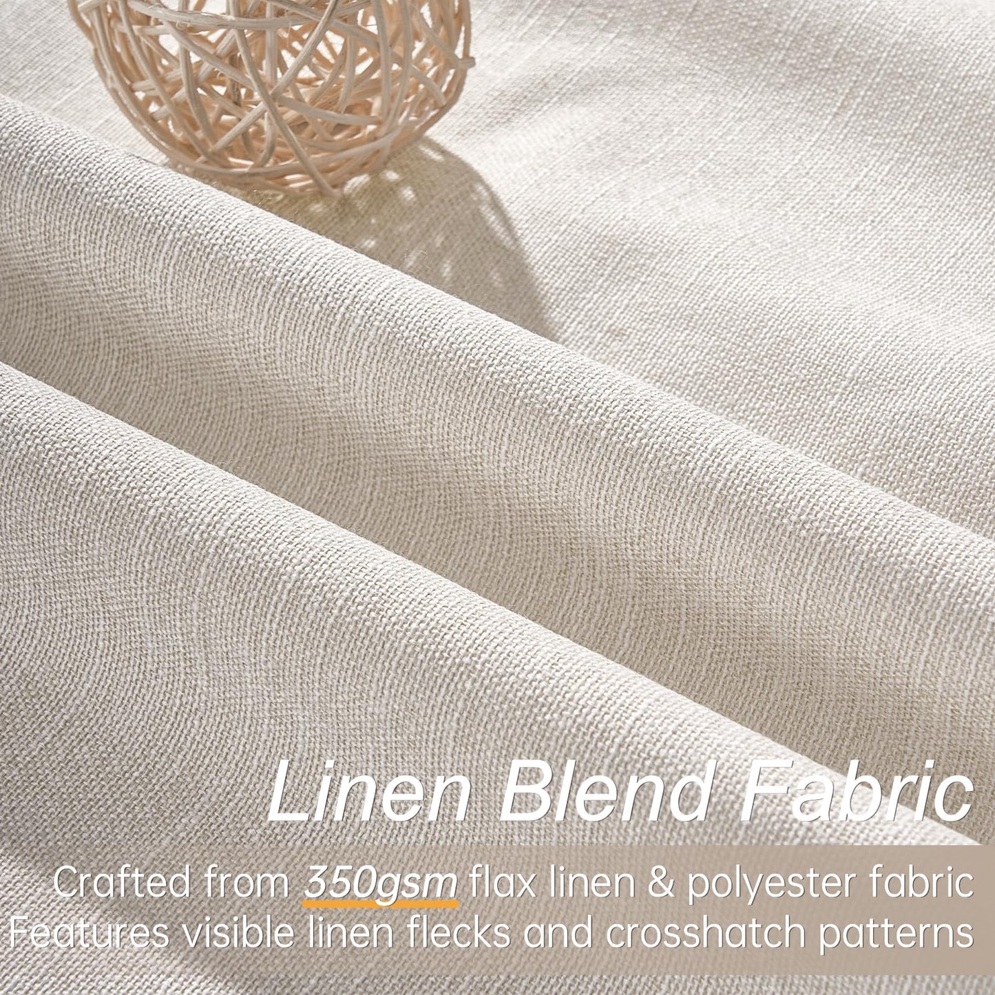Topfinel 90 Inches Long Full Blackout Linen Curtains for Bedroom, Pinch Pleat Black Out Curtains, Viral Farmhouse Modern Lined Track Drapes 2 Panels Set for Living Room Sliding Door Winter