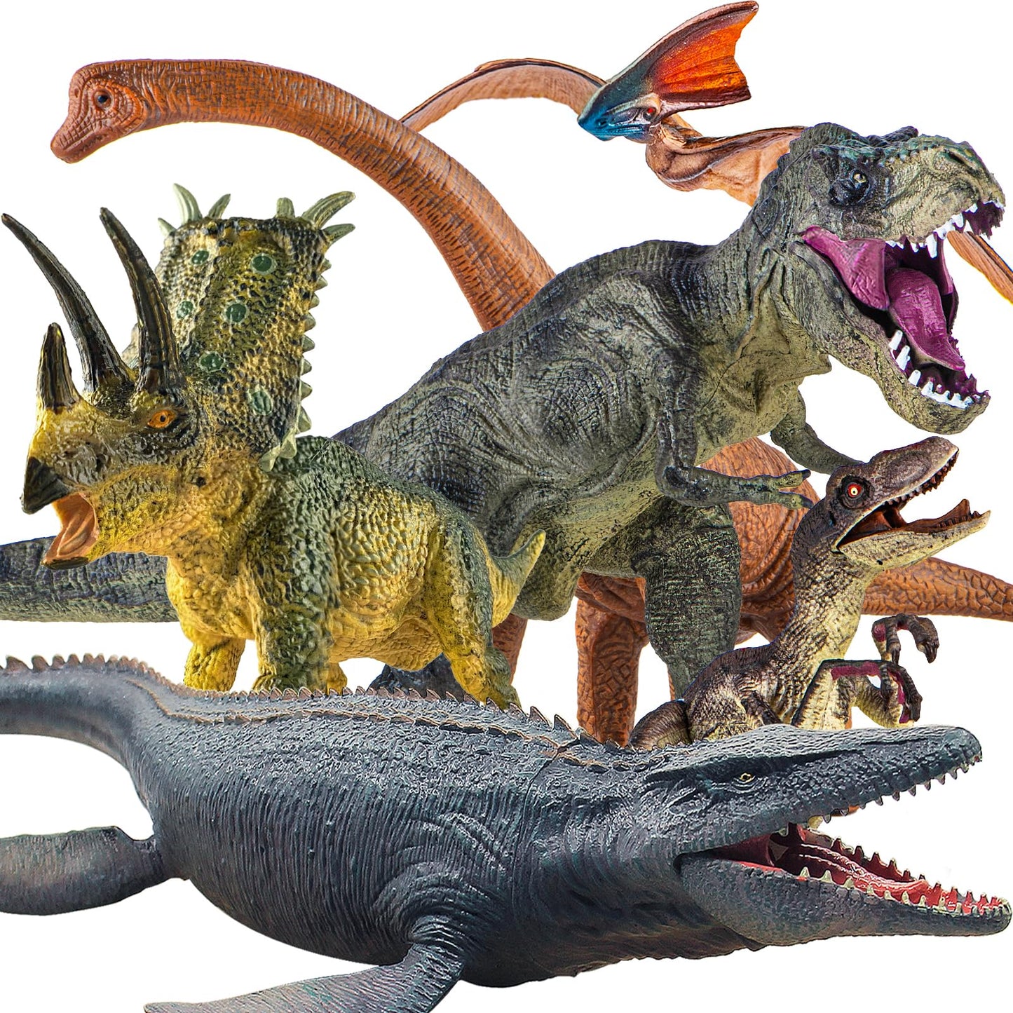 LAVESOM 6PCS Jumbo Dinosaur Toy Set, Realistic Dinosaur Toys for Kids - Large Dino Playset for Boys and Girls 3 4 5 6 7 Year Old Children Birthday Dinosaur Lovers