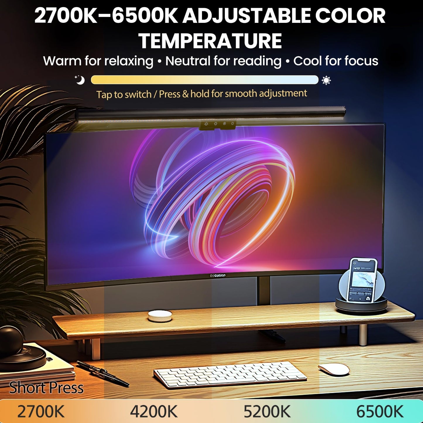 Monitor Light Bar 19.7", No-Glare Asymmetric Desk Screen Lamp
