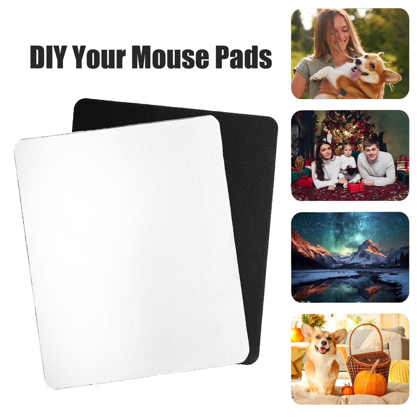 Nicunom 40 Pcs Sublimation Mouse Pad Blanks, 21.6 x 18 x 0.3 cm Heat Press Printing Crafts Mousepads DIY Custom Mouse Pads Anti-Slip Rubber Mouse Mat for Office Laptop Computer Gaming
