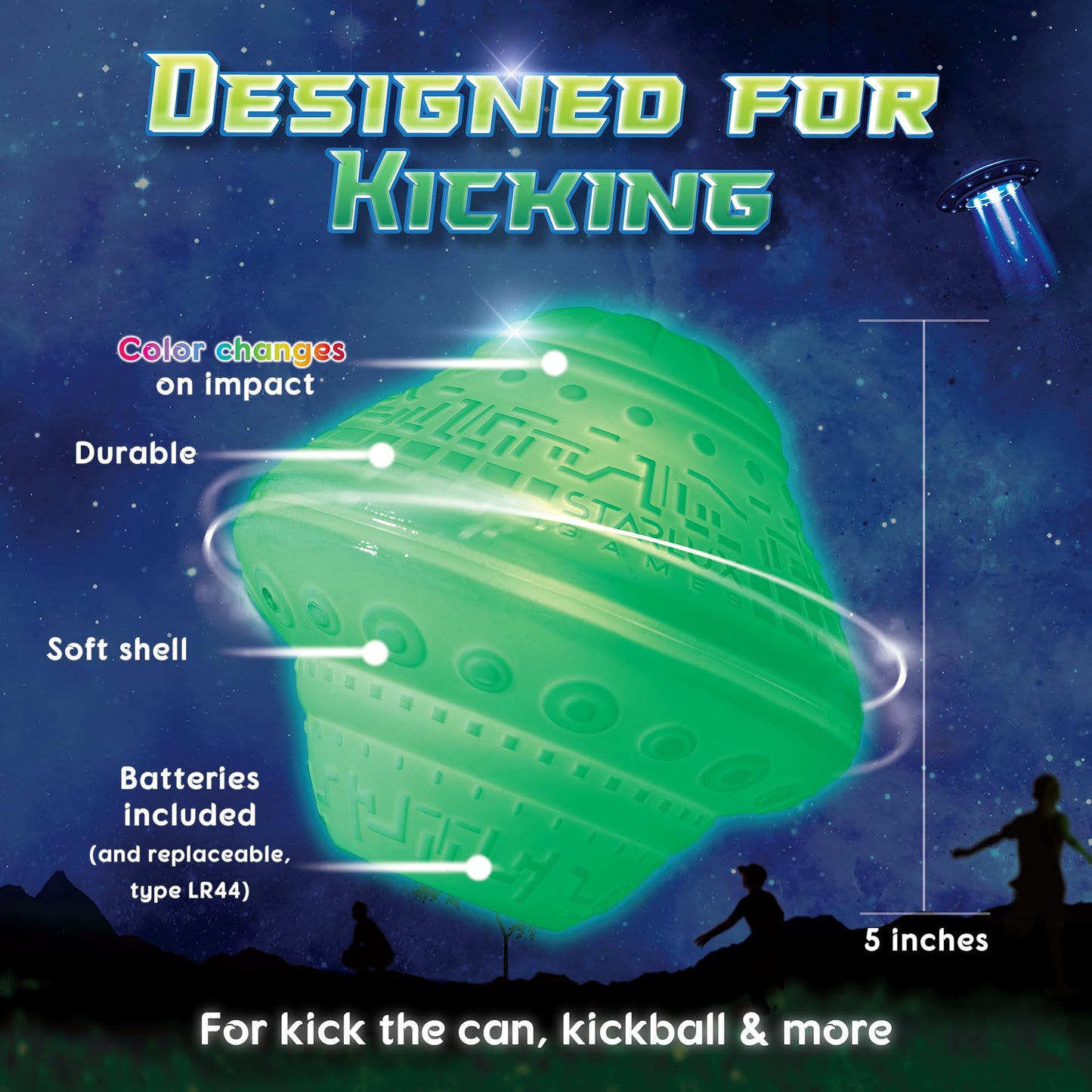 Cosmic Kick The Can: Outdoor Play with a Galactic Twist | Ages 5+, 4-12+ Players | for Fans of Alien Toys, Kids Outdoor Toys and Outdoor Games for Kids | Also Use for Kickball and Hacky Sack