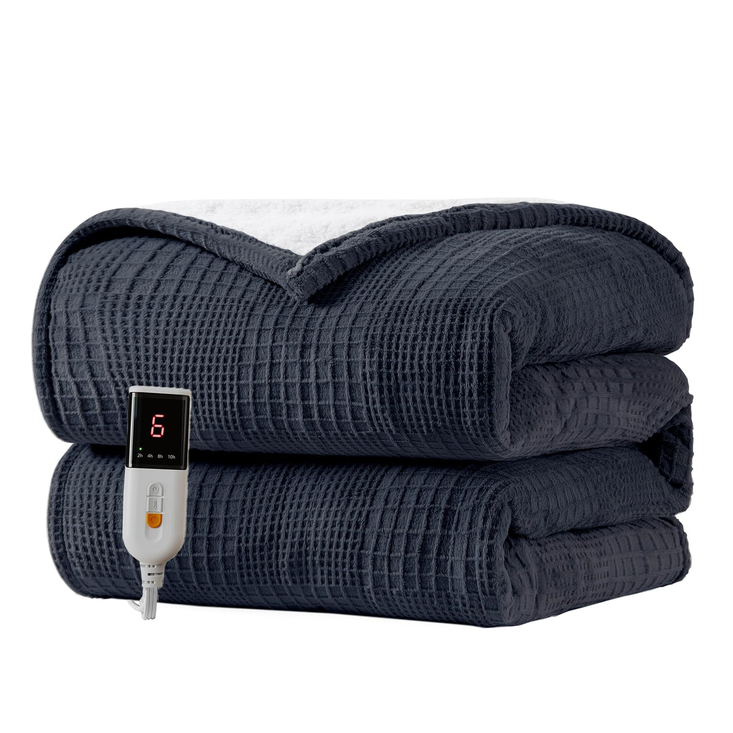 Heated Blanket Electric Blanket Throw 50''X60''-Heating Blanket with 9 Heat Settings-2-10 Hours Auto Off,ETL Certified,Machine Washable (Black)