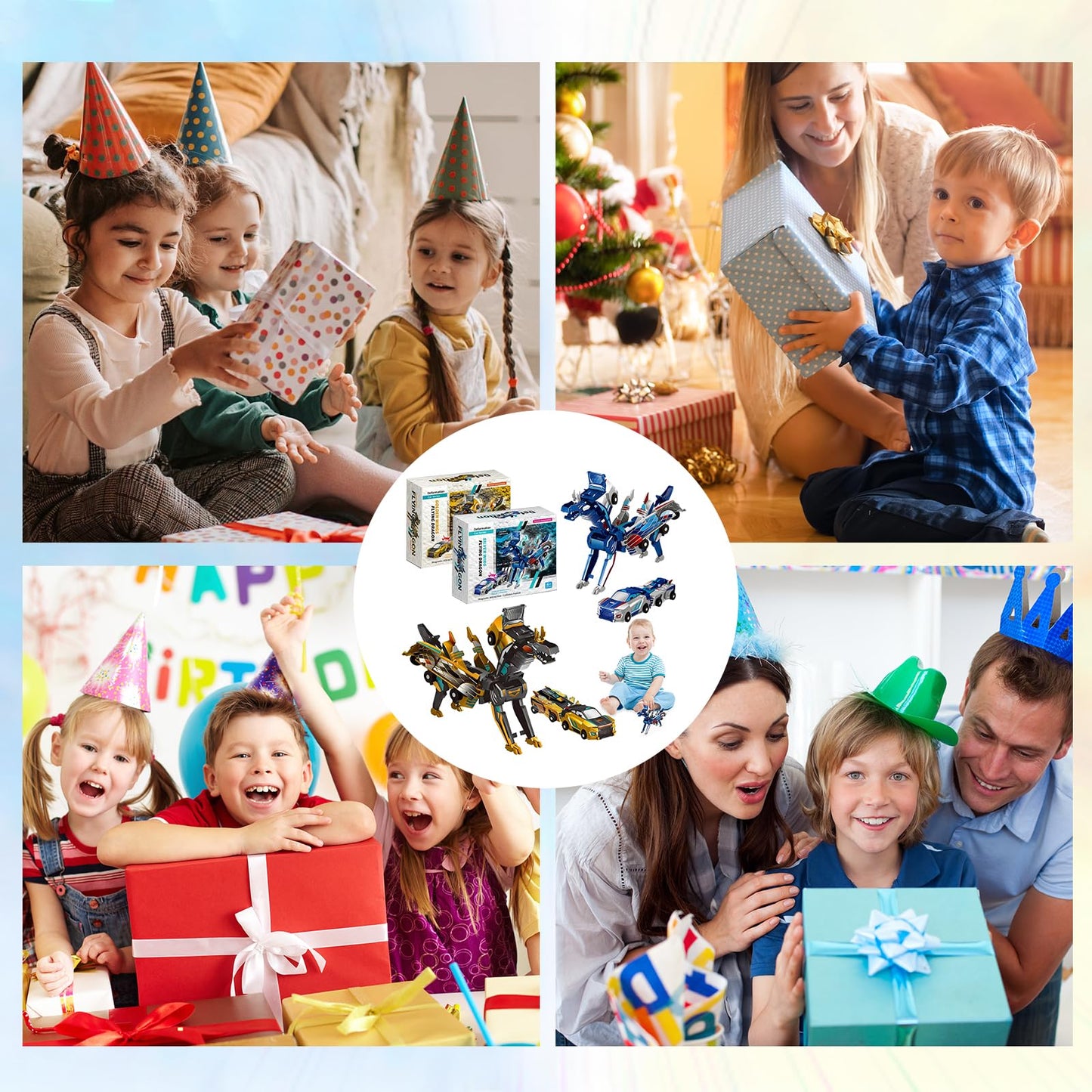 Transformer Dinosaur Toys Cars Magnetic Car Transformer Toy 2-in-1 Remote Control Collision Transforming Dinosaur Car Toy Gift for Boys Age 4-7 and 3-5 Year Olds(2PCS-1)