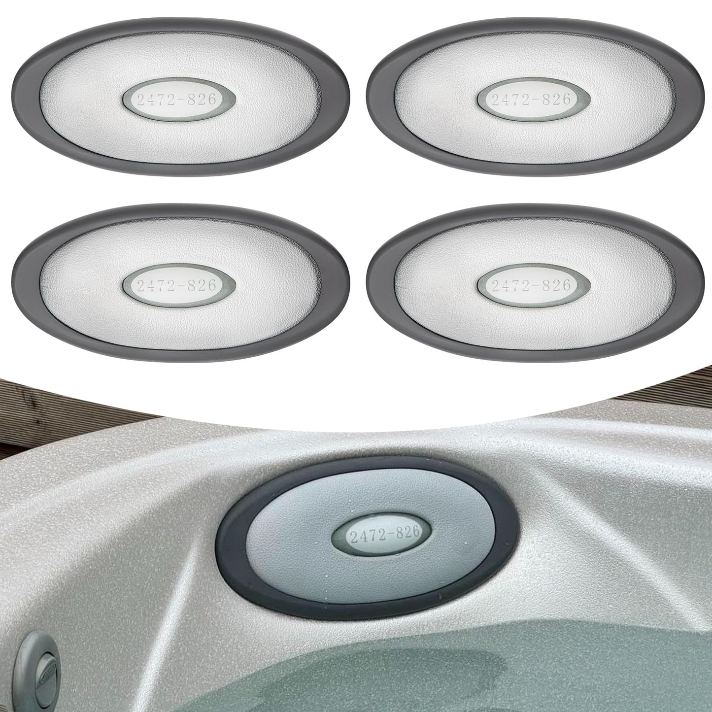 4 Pack 2472-826 Spa Oval Pillow Insert and Back Mount Fit for 2007-2013 Jacuzzi J-300 Series Hot Tubs & Spas, Hot Tub Headrest Replacement for Jacuzzi Hot Tub Pillows
