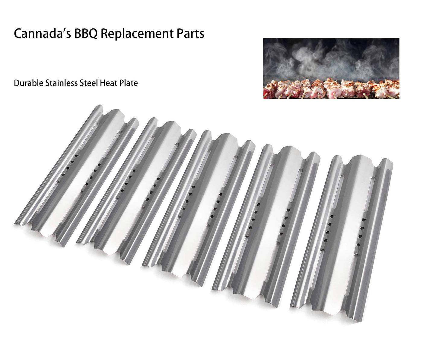 BBQ Future 15 7/8-inch Heat Shield for Broil-Mate Broil King Gas Grill Models, Durable Stainless Steel Heat Plate for Select Barbecue Replacement Parts, Set of 5-Pack (5)