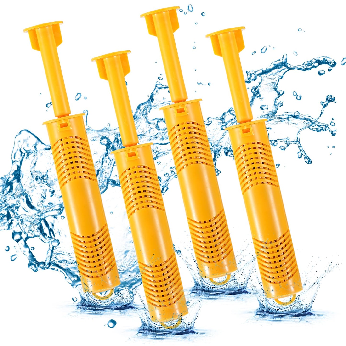 4 Pack Spa Mineral Sticks for Hot Tub, WIOR Silver Ion Cartridge with 4 Months Lifetime Mineral Cartridges Sticks for Hot Springs Spa Keeps Water Crystal Clean (Yellow, 4 PCS)