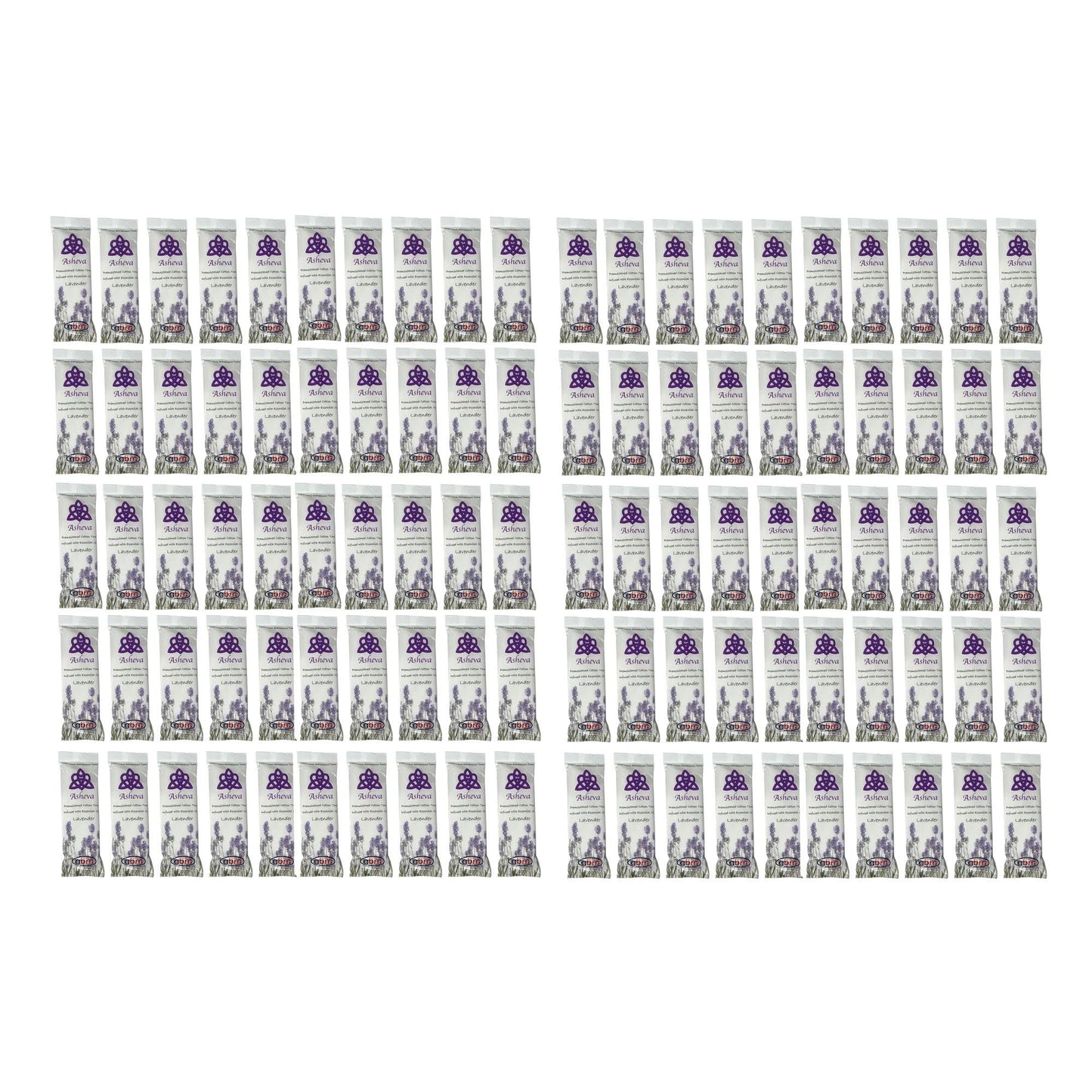 Asheva 8" x 9" Individually Wrapped Oshibori Disposable Towels - Luxurious Moist Cotton Hot/Cold Refreshment Towel - Lavender, Lemon, or Tea Tree Scents - Perfect for Spa, Travel, Dining & Events