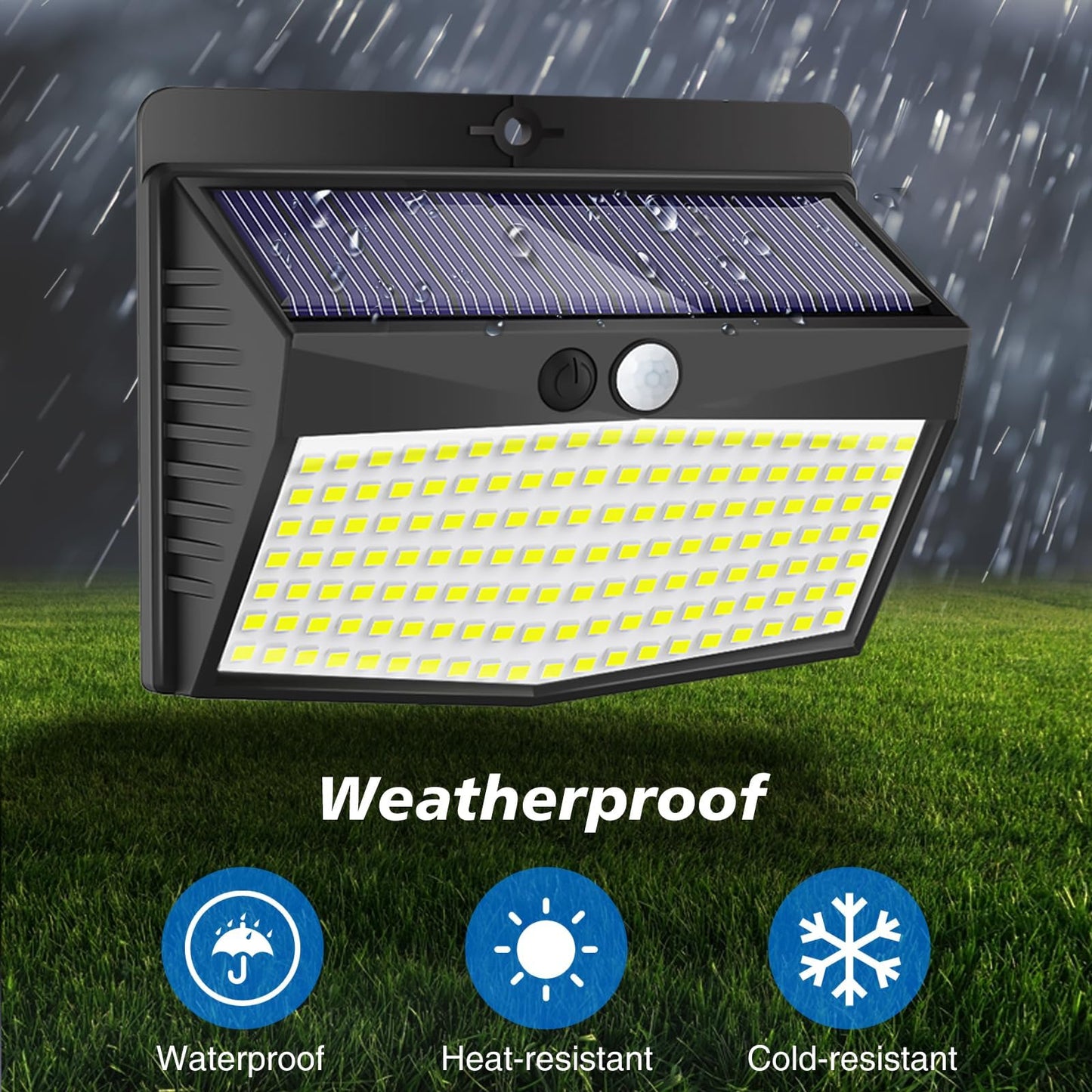Solar Lights Outdoor, [ 4 Pack/138LED ] Solar Motion Sensor Light Outdoor with 3 Lighting Modes Wireless Waterproof Solar Wall Lights Solar Security Lights for Fence Yard Garden Deck Garage-Warm White