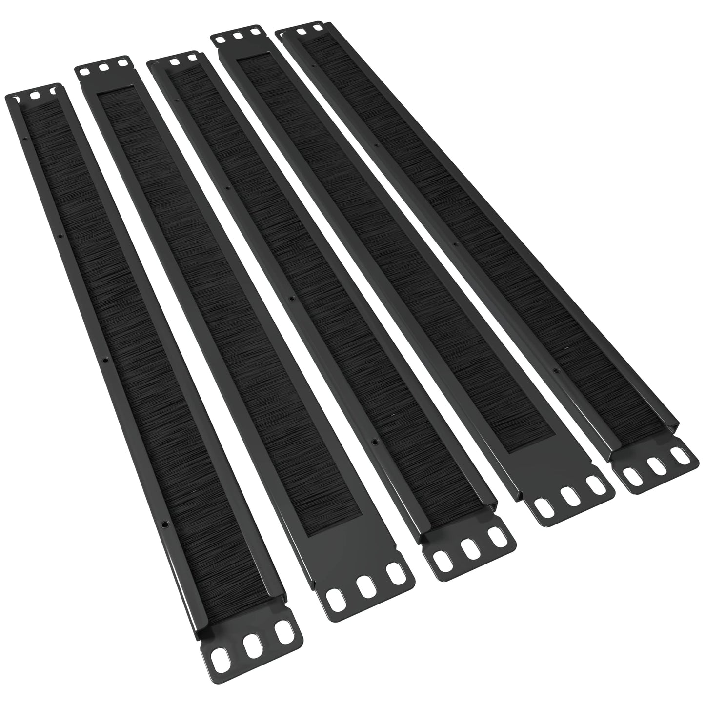 1U Brush Panel (5 Pack) 19 inch Rackmount Strip Cable Management Spacer for Network Server Rack Cabinet Enclosure - High Density Filler (Increased Airflow - Decreased Dust Accumulation) Tupavco TP1750