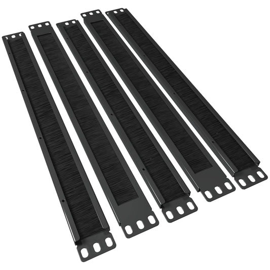 1U Brush Panel (5 Pack) 19 inch Rackmount Strip Cable Management Spacer for Network Server Rack Cabinet Enclosure - High Density Filler (Increased Airflow - Decreased Dust Accumulation) Tupavco TP1750