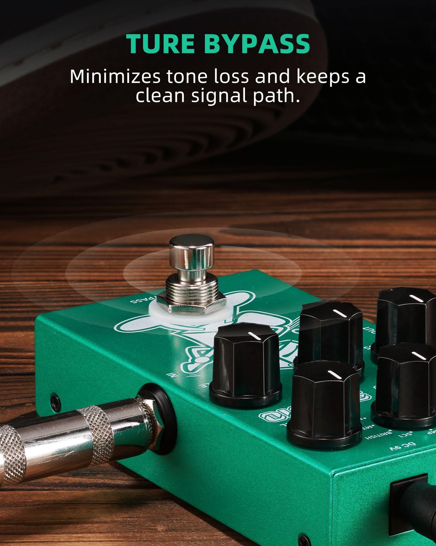 LEKATO Boost Distortion Overdrive Digital Guitar Effect Pedal with 9 Tones, 3-band EQ, True Bypass, Combo Clean Pedal for Electric Guitar