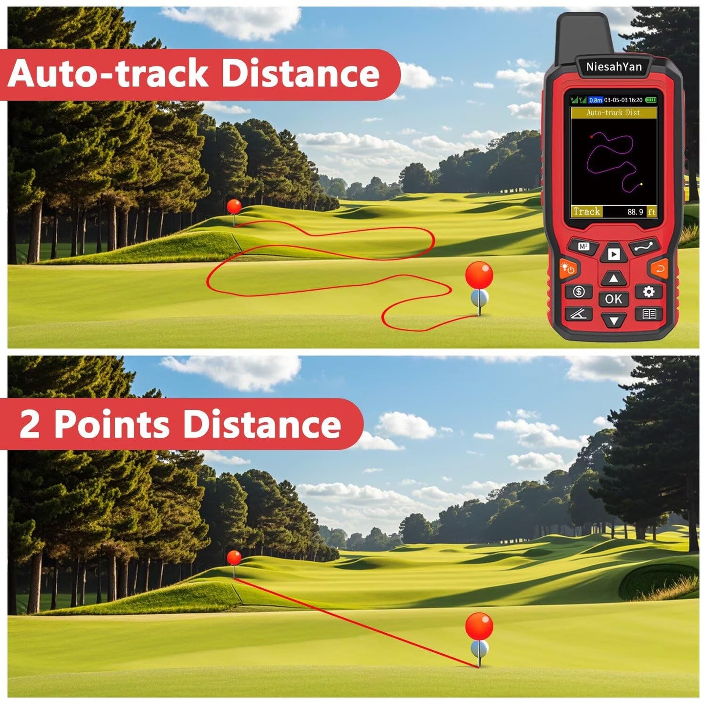 ZL180 Handheld GPS for Surveying, High Precision Rugged Land Surveying Equipment for Ranches, Garden, Farmland and Parking Area Distance Measuring