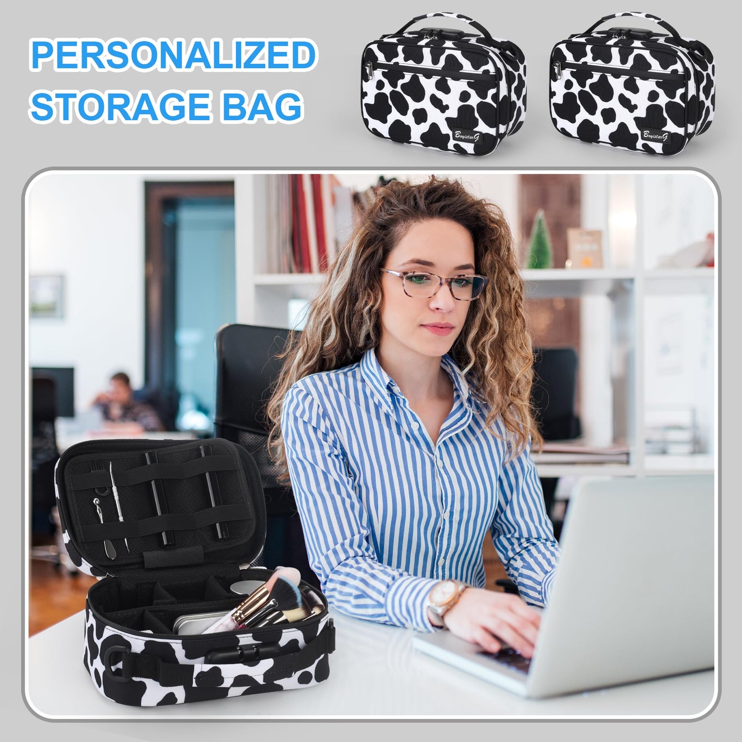 BOYISTARG Large Storage Bag 10.4" x7x4.5 Combination Lock Money Organizer Travel Storage Case Medicine Lock Bag Storage Container Set Travel Case Great Christmas Gifts