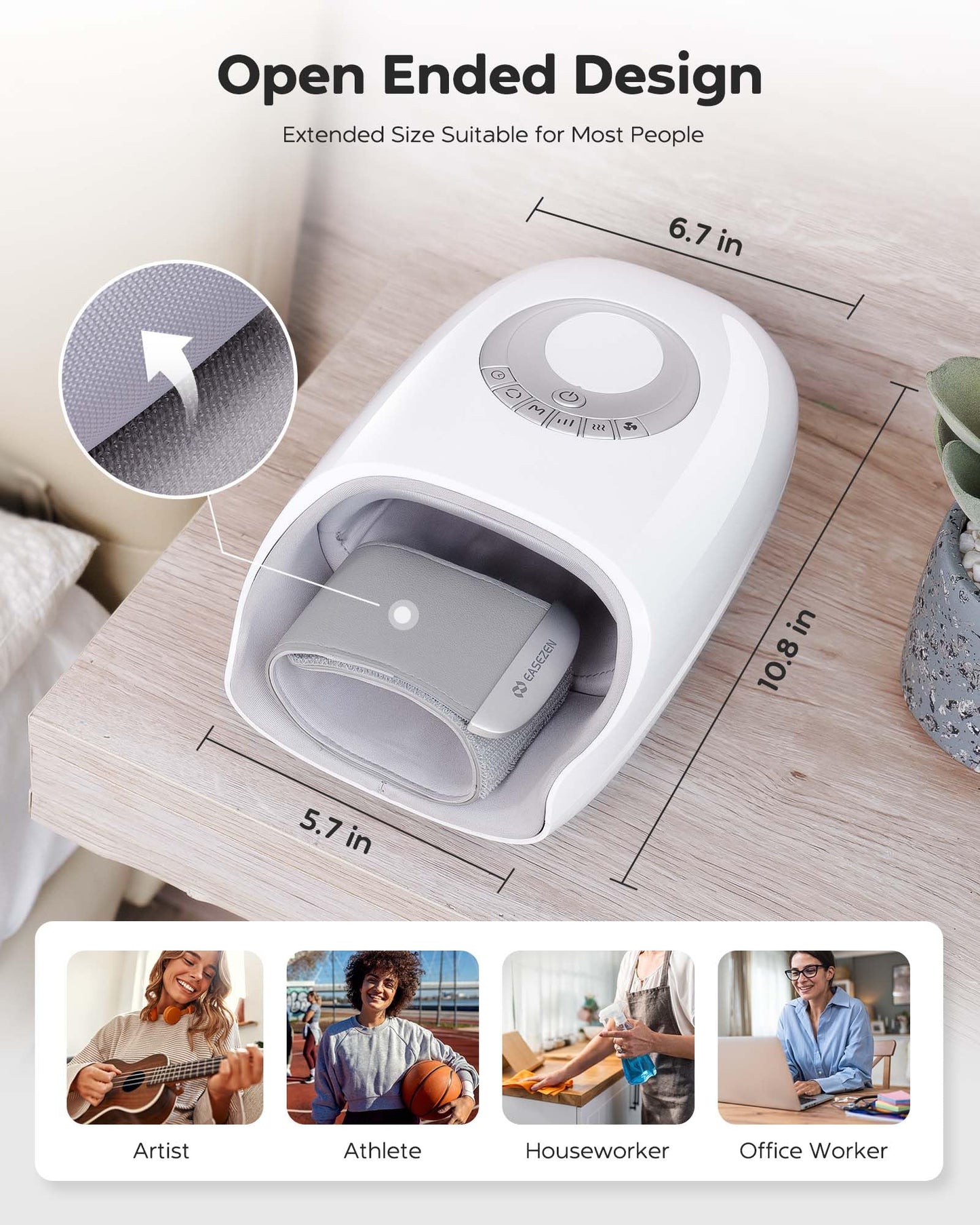 Cordless Hand Massager with Heat & Fan Cooling, 3D Kneading for Hands, Rechargeable Gifts for Women Men - Relieve Tension After Work/Typing