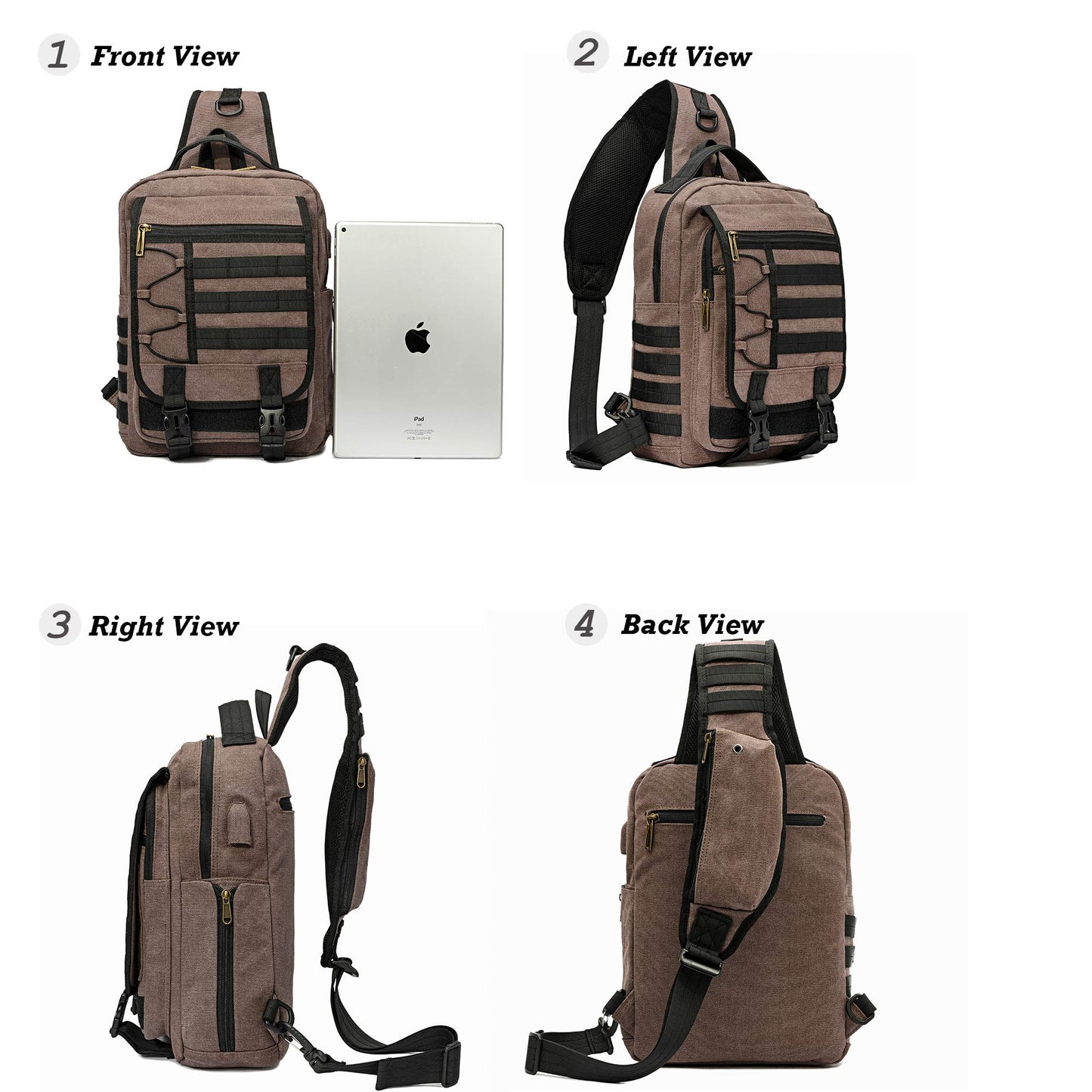 NICGID Sling Bags Chest Shoulder Backpacks, 13.3'' Laptop Backpack Crossbody Messenger Bag Travel Outdoor Men Women