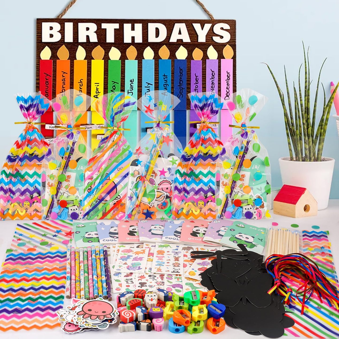 Stationery Party Favors Kids 24 Pack Goodie Bags for Kids Birthday Students Rewards Classroom Prizes School Party Supplies Birthday Goodie Bags Stuffers Gifts