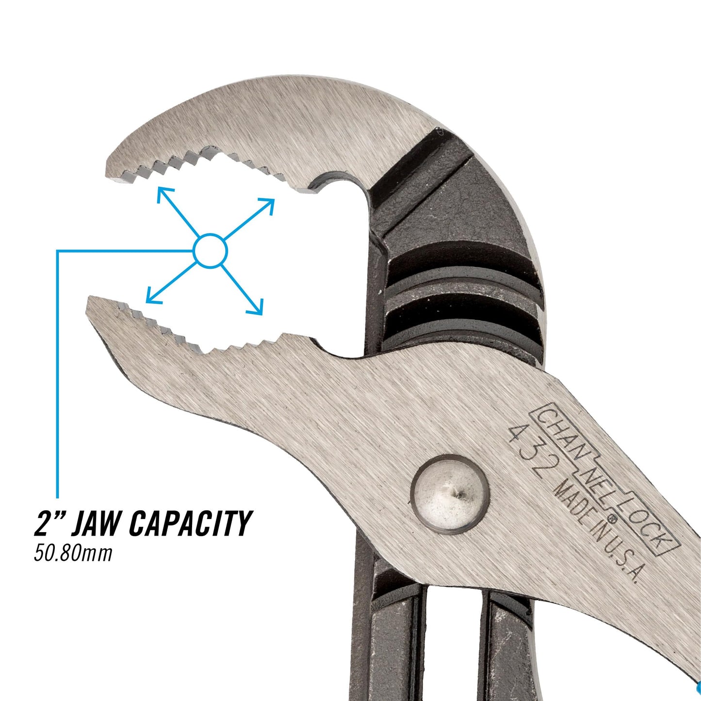 Channellock 432 2-Inch Jaw Capacity 10-Inch V-Jaw Tongue and Groove Plier