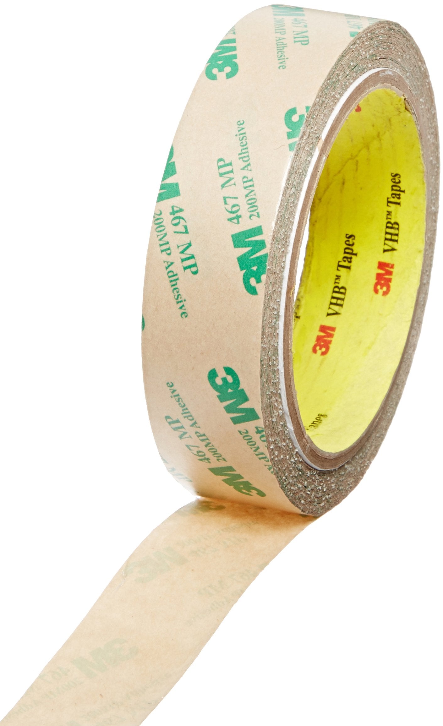 3M 467MP Adhesive Transfer Tape - 1 in x 60 ft. Pressure Sensitive Tape Roll with PCK Layflat Liner, Temporarily Repositionable Adhesive. Tapes and Adhesive