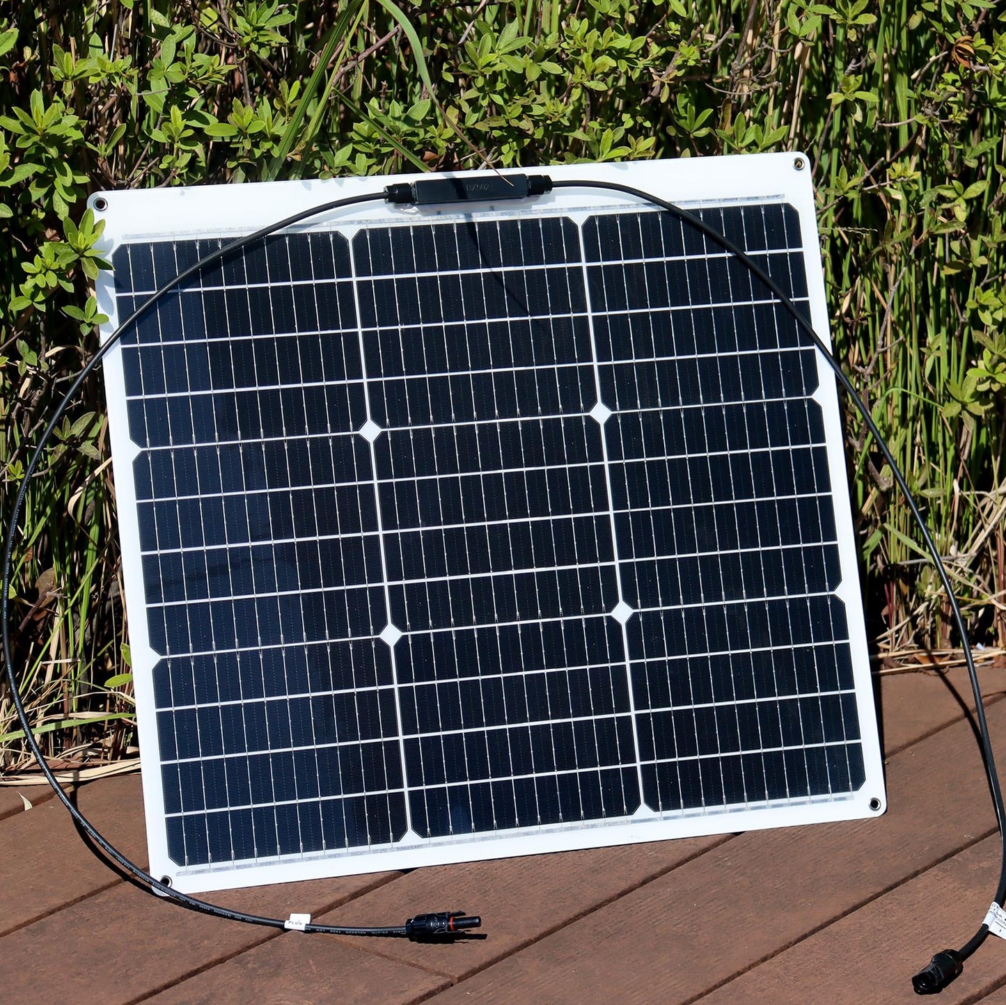 Flexible solar panel 50W 12V Monocrystalline Module Fiberglass Lightweight Charge for RV Trailer Boat Cabin Van Car Uneven Surfaces