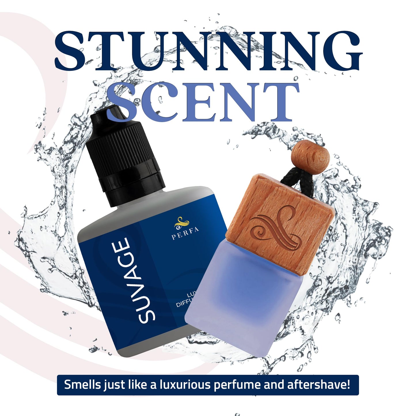 Solvère Gift Set with Refill Bottle | Car Scents Air Freshener Fragrance | Strong Automotive Perfume Air Freshener | Odour Eliminating Car Air Fresheners by Perfa