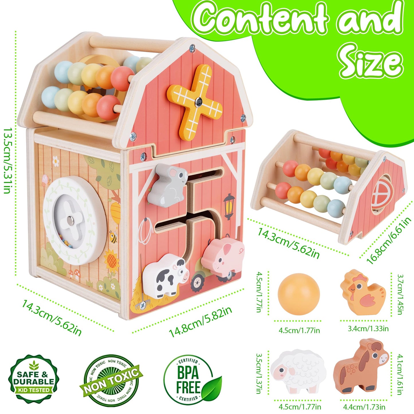 Montessori Toys for 1 2 3 Year Old, Wooden Farm Animal Toys for Toddlers 1-3, Baby 12-18 Months Toys, 1 2 Year Old Girl Boy Birthday Gift, Toddler Learning Educational Toys Gifts for Girls Boys