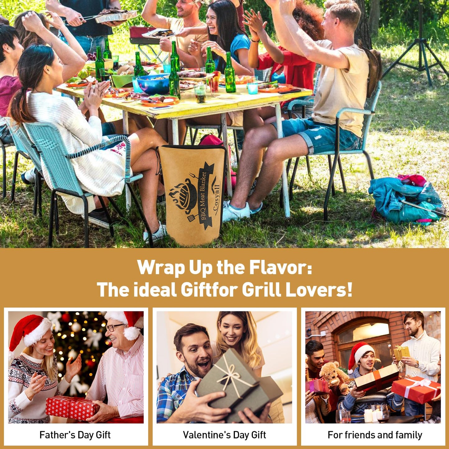 BBQ Blanket for Resting Meat,Smoker Meat Resting Blanket,Reusable Smoker Grilling Meat Insulated Resting Bag with Wide Mouth for Large Brisket/Beef/Pork Shoulders/Turkeys (BBQ Blanket 21in)