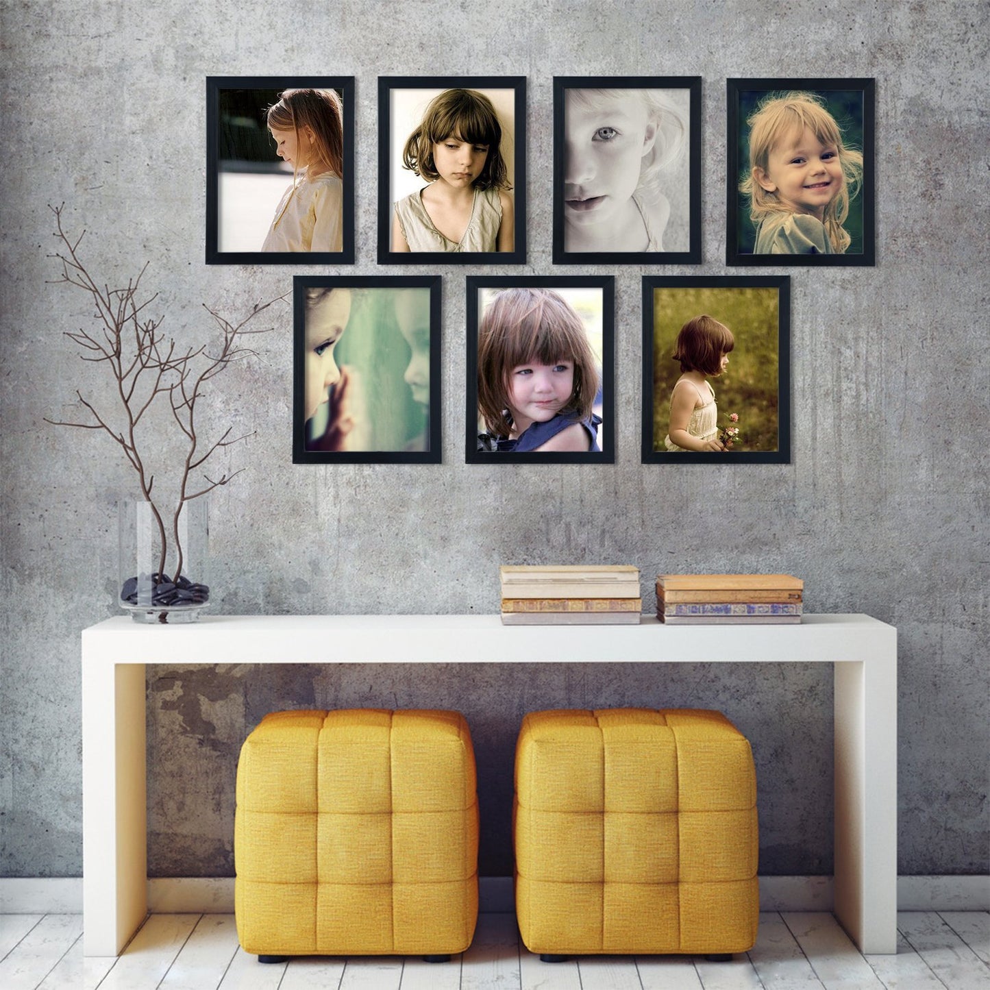 Giftgarden 8x10 Picture Frame Multi Photo Frames Set for Wall or Tabletop Display, 7 Pack, Black