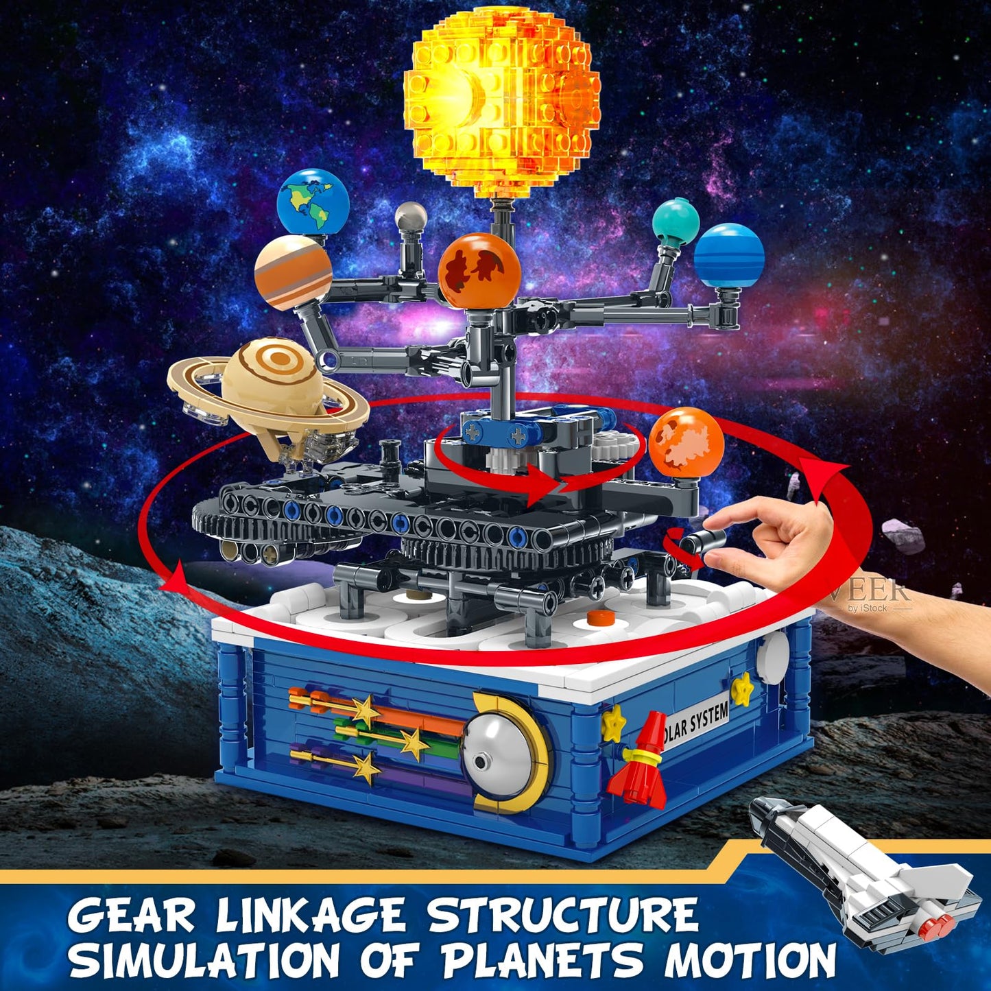 Sitodier Rotatable Solar System Building Blocks Set Toys for Boys Kids, 758pcs Bricks Space Exploration Building Toy, Nice Gifts for Boys Kids Ages 8 9 10 11 12 13 14