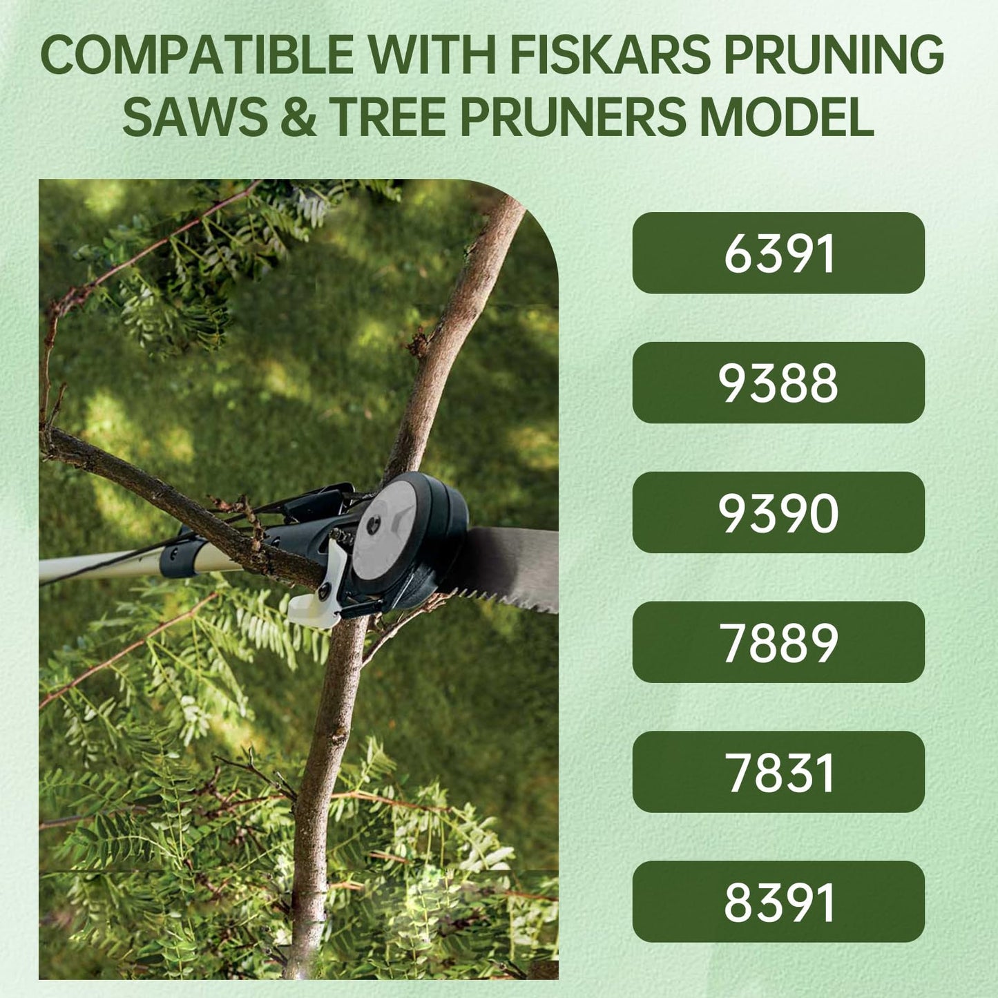 15 Inch Pole Saw Blade Replacement for Fiskars Tree Pruner, Extendable Tree Trimmer Blade for Garden Branch Cutting Compatible with Fiskars Pruning Models 6391 9388 9390 7889 7831 8391