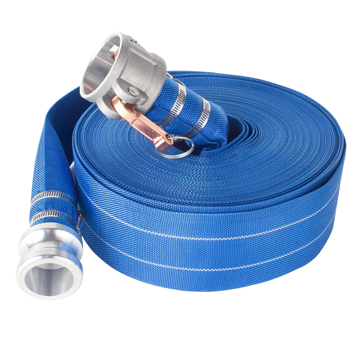 Heavy Duty Backwash Hose, PVC Lay Flat Discharge Hose,Backwash Hose for Swimming Pools, Heavy Duty Reinforced Pool Drain Hose with Camlock C and E Fittings (1.5" ID x 50 FT)