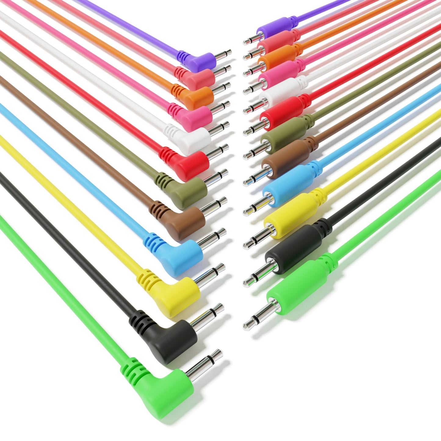 ExcelValley - Hybrid Mono Modular Patch Cables - TS 3.5mm 1/8" - Eurorack Synth Synthesizer [12-Pack | 90 cm - 35.43"]