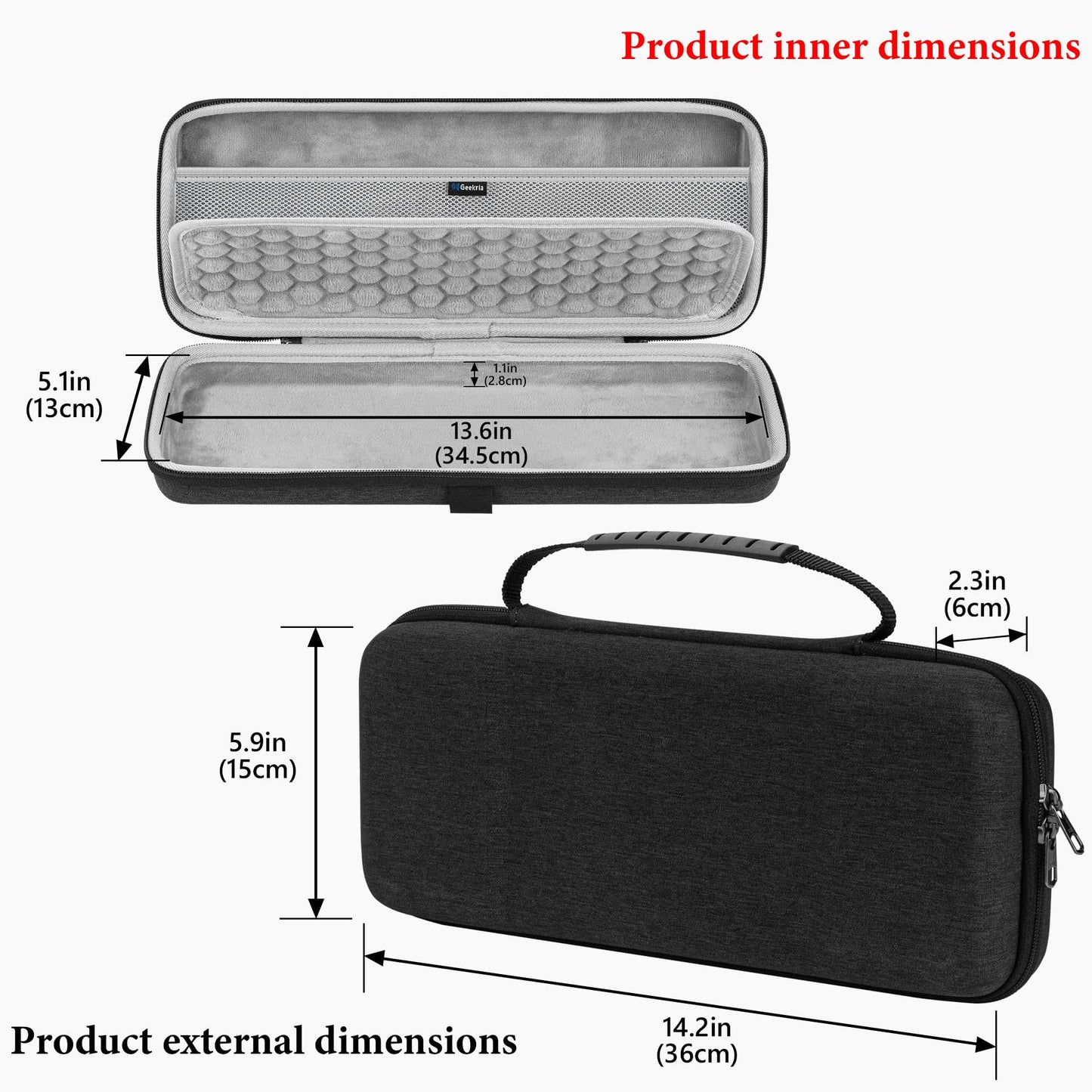 Geekria Audio Interface Carrying Case, Compatible with Yamaha SEQTRAK/Mobile Music Ideastation, EVA Hard Shell Portable Travel Bag (Dark Gray)