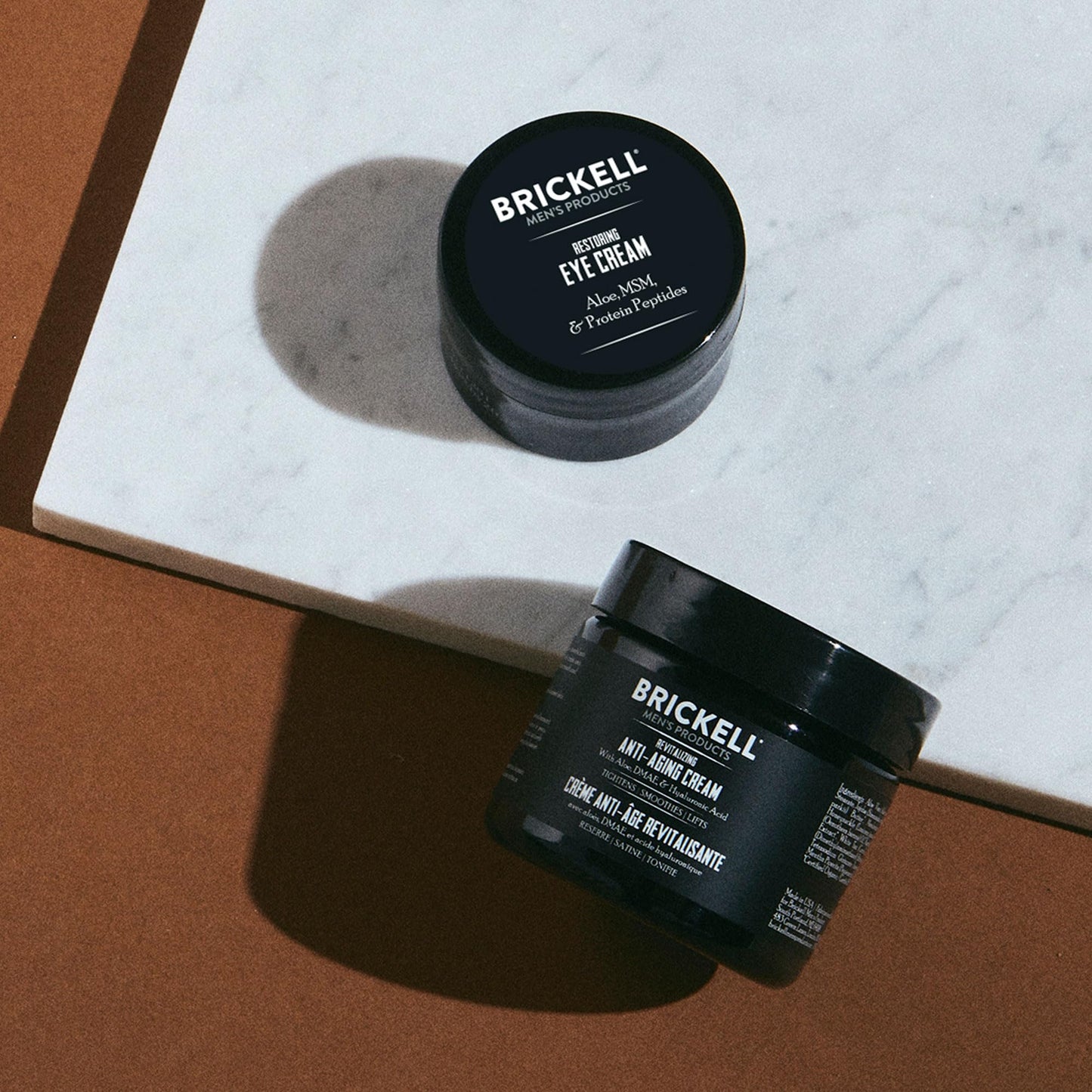 Brickell Men's Ultimate Anti-Aging Routine, Anti-Wrinkle Night Face Cream and Eye Cream to Minimize Puffiness, Wrinkles, Dark Circles, Under Eye Bags, Natural and Organic (Unscented)