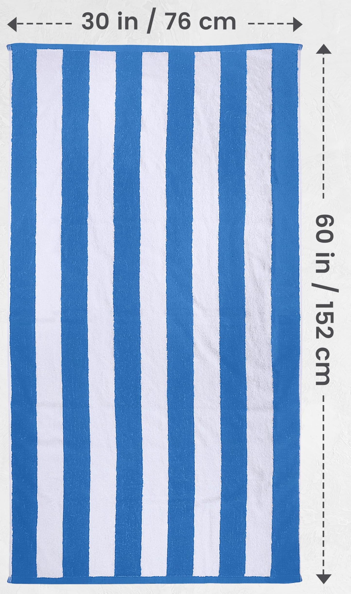 Utopia Towels 4 Pack Cabana Stripe Beach Towels (30x60 inches) - 100% Ring Spun Cotton Large Pool Towels, Soft and Quick Dry Swim Towels (Blue)