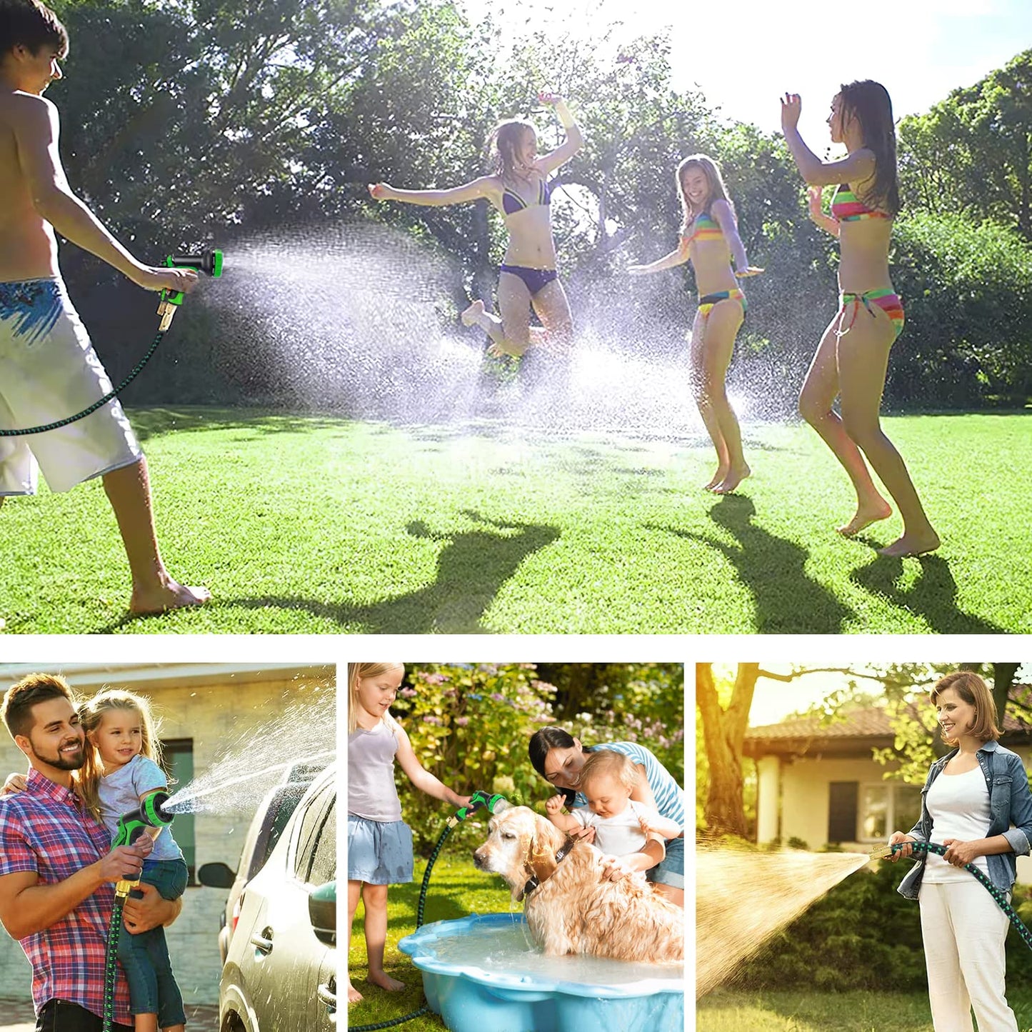 50 FT Garden Hose Expandable Hose - All New 2026 Flexible Water Hose with 10 Functions Spray Nozzle - Car Wash Hose with Solid Brass Connector, Leakproof Lightweight Expanding Pipe for Yard,Outdoor