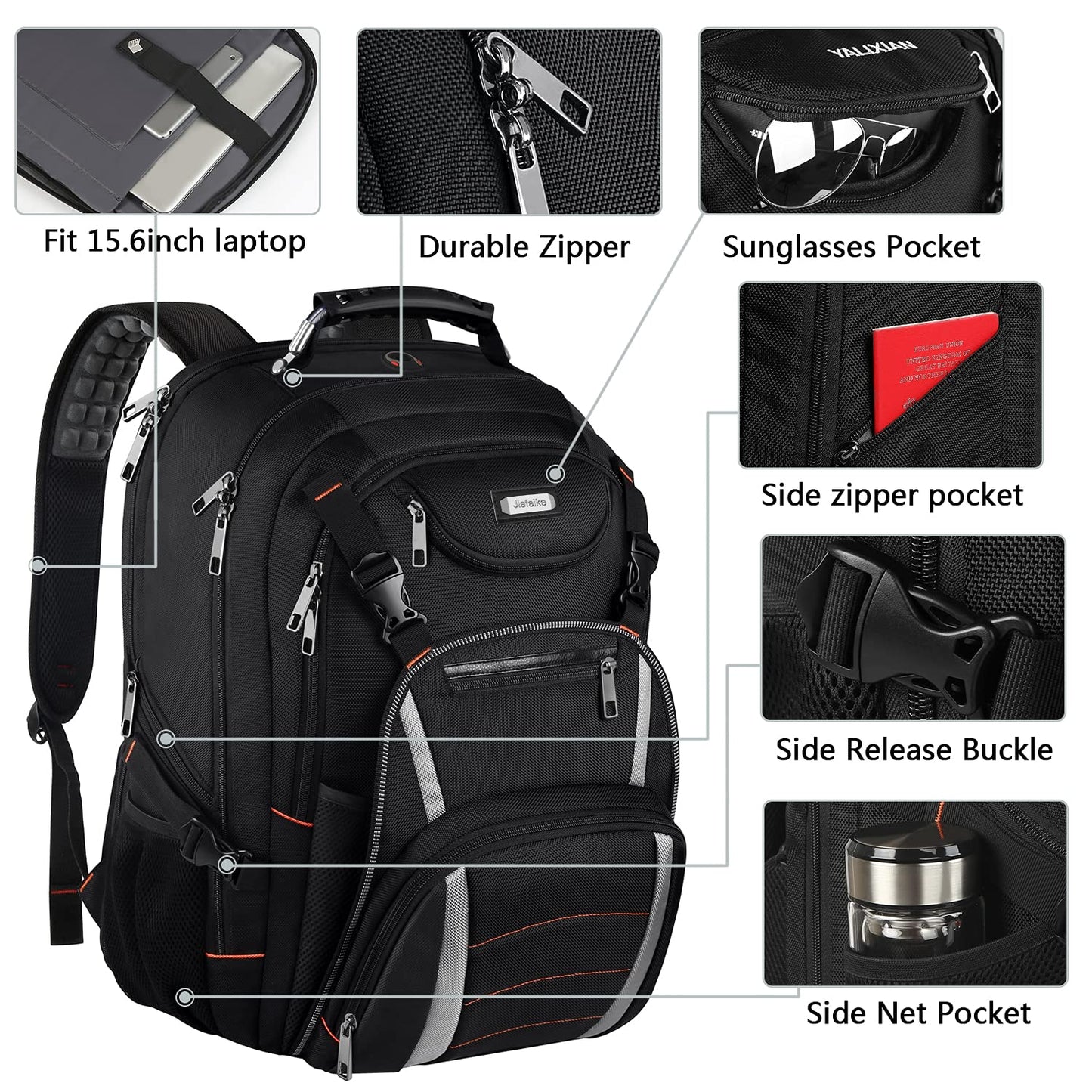Travel Laptop Backpack, Extra Large Bookbag for Men Women,Basketball Backpack with USB Charging Port RFID Anti Theft TSA Approved,College Student Waterproof Bag Fits 17 Inch Computer Notebook