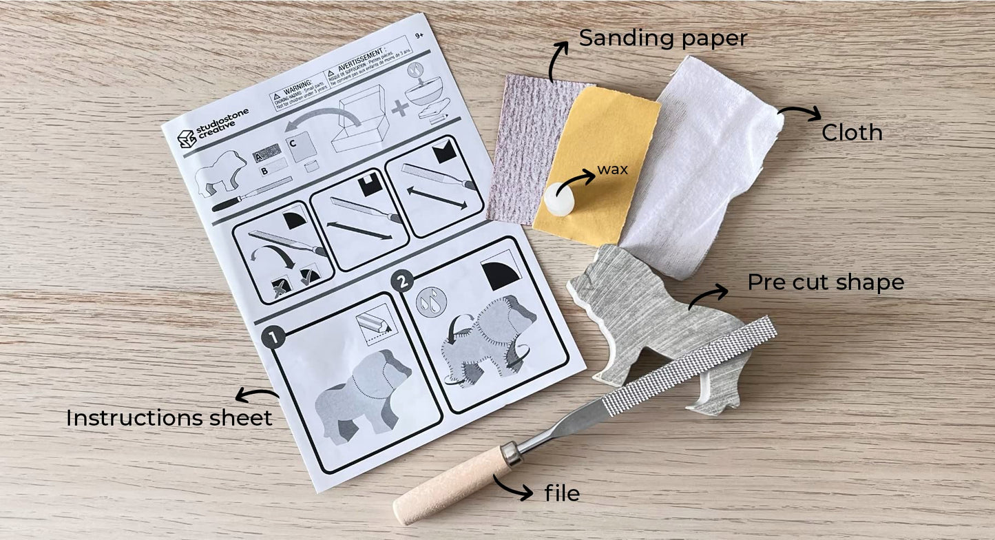 Orca Studiostone Creative Soapstone Sculpture Carving DIY Arts and Crafts Kit for Kids Adults