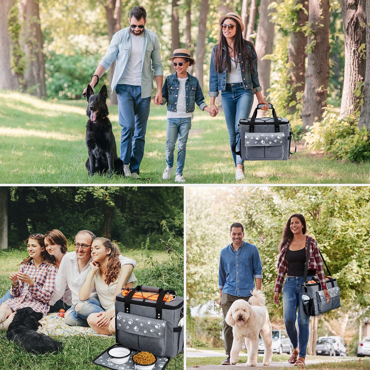 CLAWIST Dog Travel Bag - Airline Approved With Food Containers and Collapsible Bowls - Weekend Pet Supplies Kit for Overnight Trips