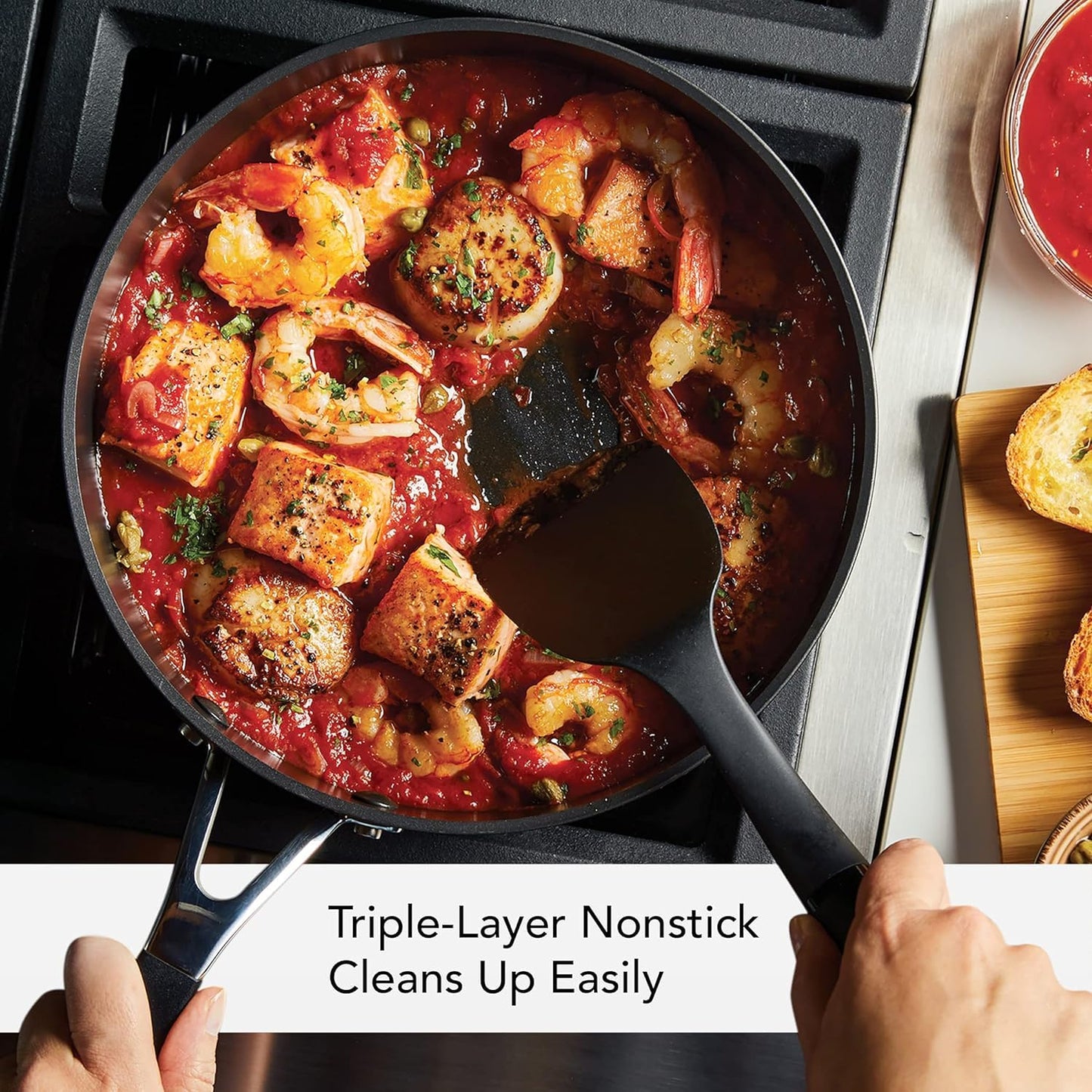 KitchenAid - Hard Anodized Nonstick Saute Pan with Lid (2.8L/3qt)
