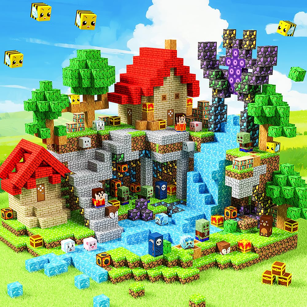 Beamryx 150pcs Magnetic Blocks House and Trees, Magnetic Toys Games for Kids Ages, STEM Toys for Kids Ages 4-8
