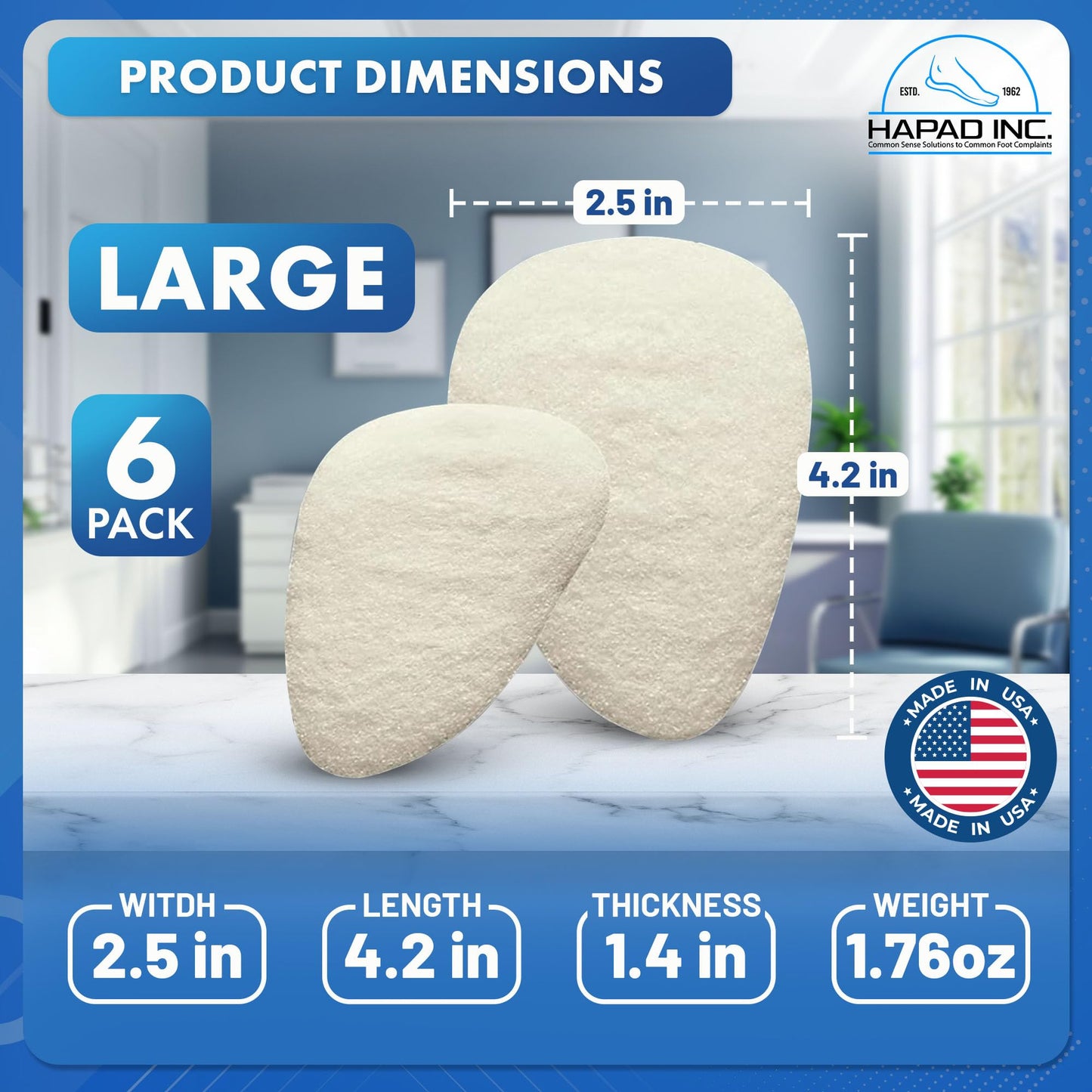 Metatarsal Felt Foot Pad Skived Cut - 6 Pairs - 1/4" Thick, MARS Wellness, B01K8QCYFY, taban100,46.39,25,25,14.25,6.99,21.24,8.50,5.95,35.68,46.39 DR JK- Ball of Foot Cushions Metatarsal and Mortons Neuroma Pads Two Pairs of Forefoot Pads Ball of Foot Pad