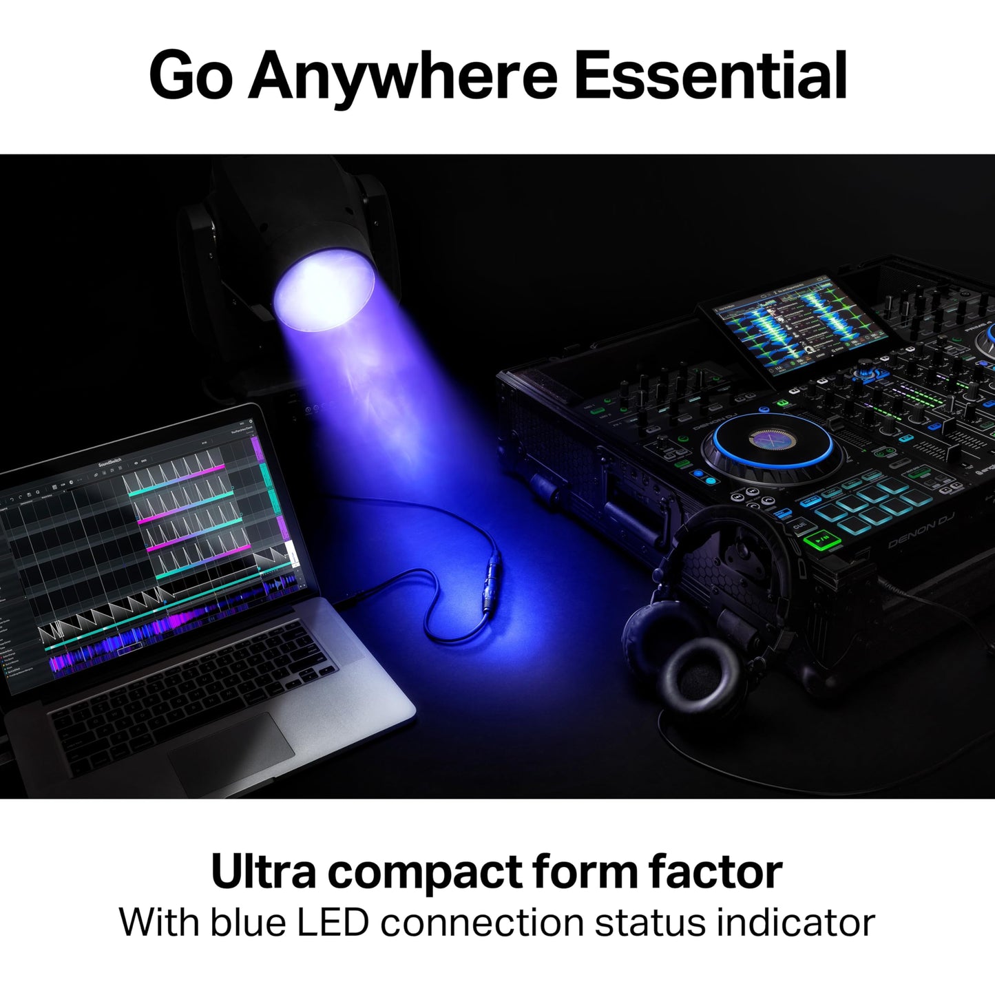 SoundSwitch Micro DMX Interface - Ultra-Compact USB to DMX Interface with 3-Month Free SoundSwitch Software Access