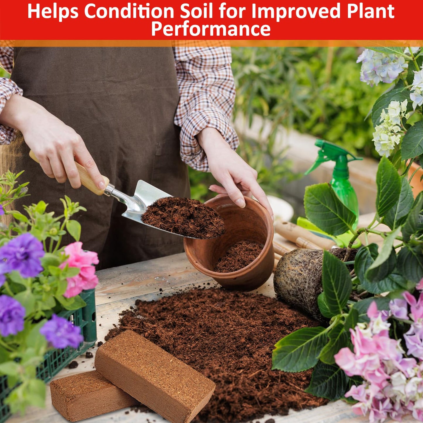 Legigo 8 Pack Premium Coco Coir Brick for Plants- 100% Organic Compressed Coconut Coir Fiber Bricks Starting Mix, Coconut Husk for Planting, Gardening, Potting Soil Substrate, Herbs