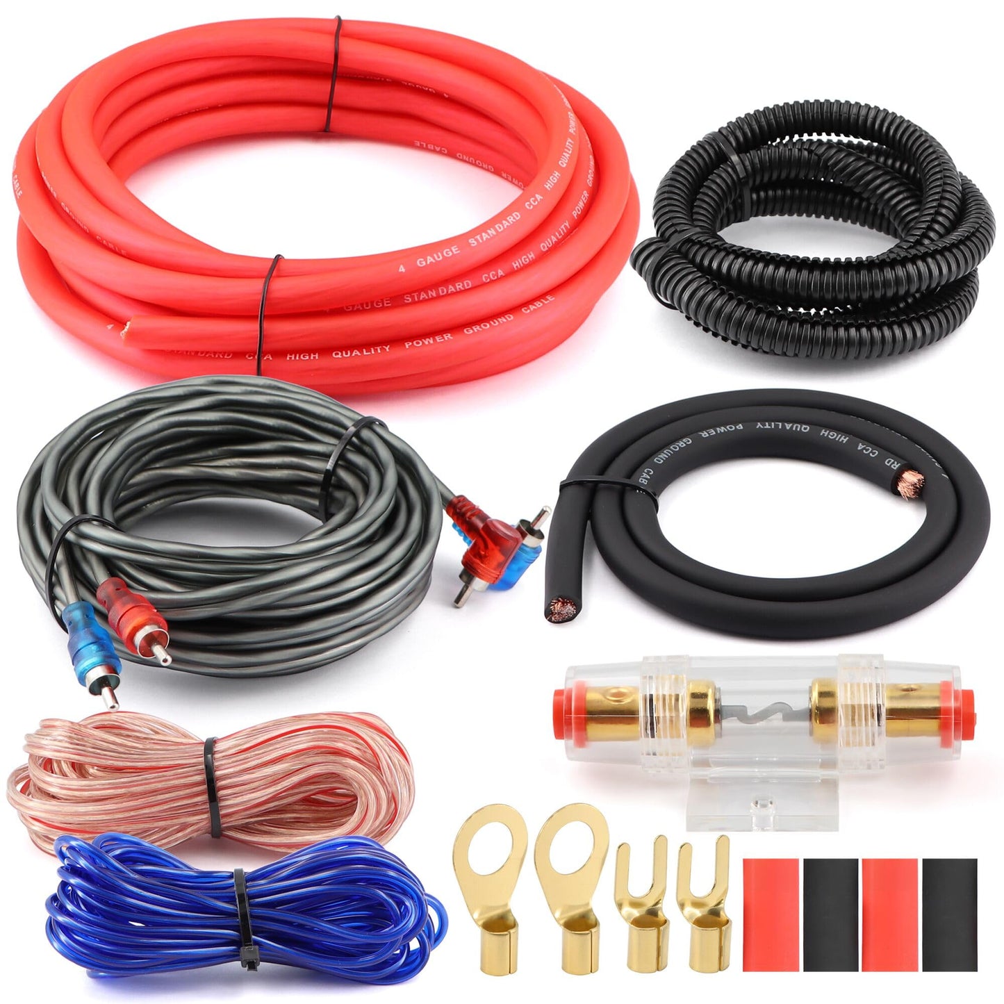 Welugnal 4 Gauge Amplifier Installation Wiring Kit – A Car Amplifier Wiring Kit Helps You Make Connections and Brings Power to Your Radio, Subwoofers and Speakers