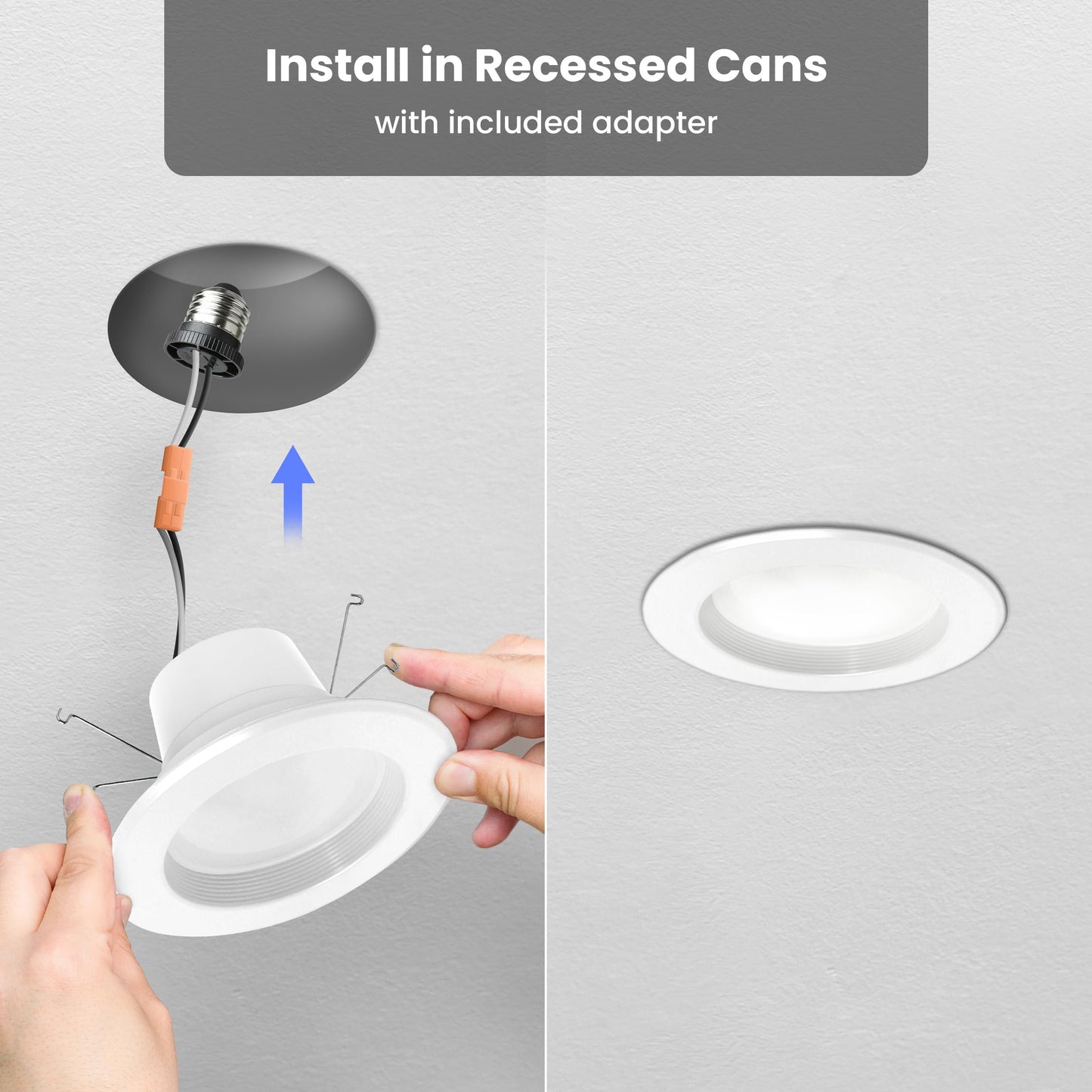 Feit Electric LEDR56B/927CA/MP/6 5/6 inch LED Recessed Downlight, Baffle Trim, Dimmable, 75W Equivalent 10.2W, 925 LM Retrofit kit, 5-6 in 75 Watt, 2700K Soft White, 6 Count