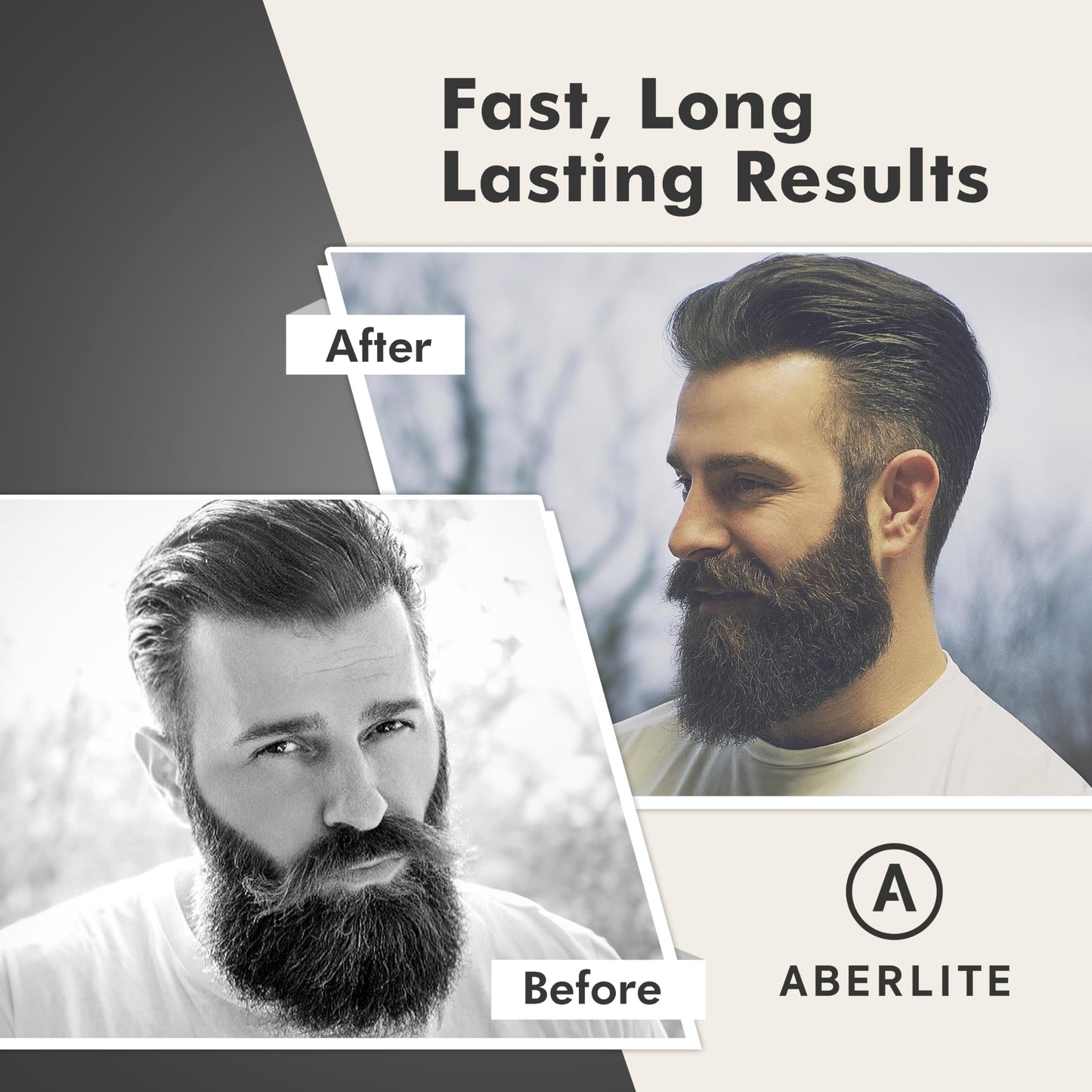 Aberlite Beard Straightener for Men (2019) Beard Straightening Heat Brush Comb Ionic - Electric Dual Voltage (100V-240V) - For Home & Travel