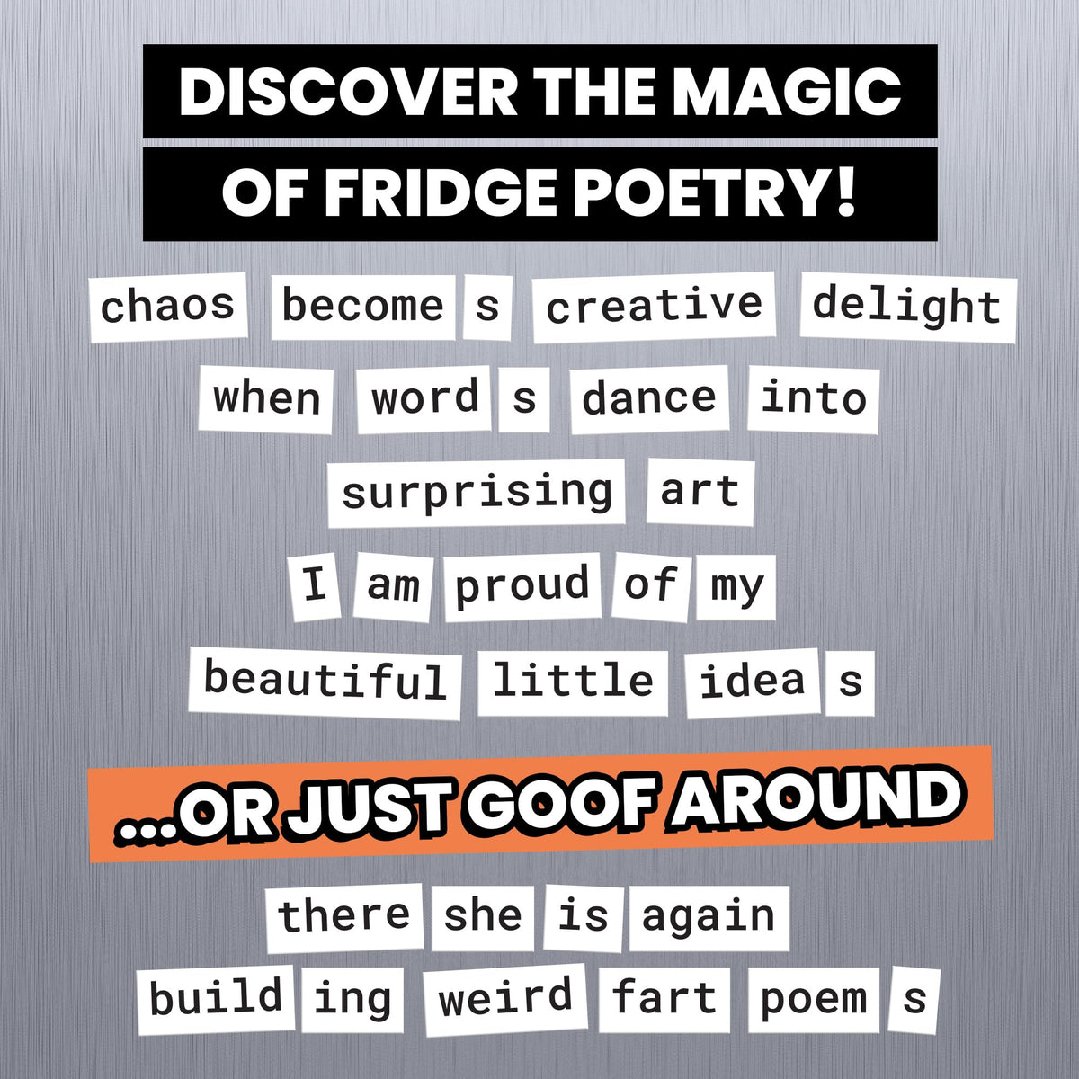 The Essential Kit of Word Magnets - Everything Needed for Fun Fridge Poetry - 797 Magnetic Words Compatible with Most Other Kits - Experience the Fun of Creative Word Play and Self Expression