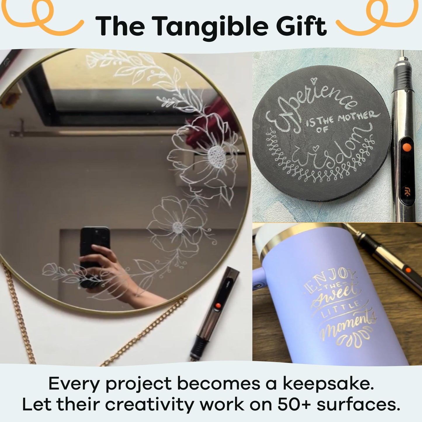 Resparked Customizer Engraving Pen: Ultimate Cordless Portable for Artists & DIYers - Engrave 50+ Surfaces - Beginner Friendly - Rechargeable - Free 30 Bits & Mastery Guide