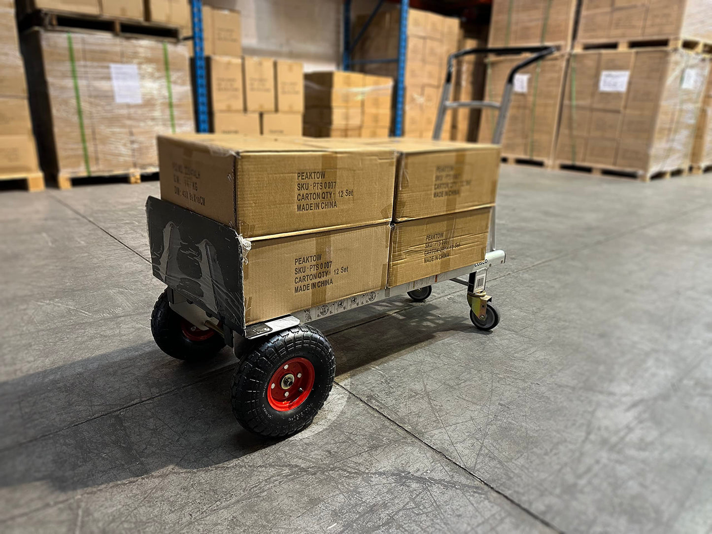 PEAKTOW PTW0001 New 10” 4.10/3.50-4” All Purpose Utility Pneumatic Air Tire on Wheel for Dolly Hand Truck Cart – 2PK
