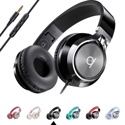 Artix® CL750 Premium Headphones Wired with Mic, Noise Cancelling On-Ear Comfort for Adults and Kids, Crystal Clear Sound for PC, Laptop and More, Durable and Stylish Wired Headphones(Aux Jack 3.5mm)